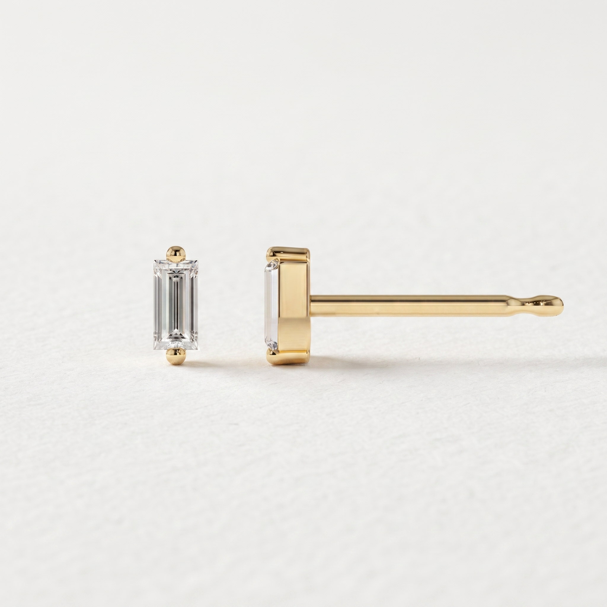 Minimalist Emerald Cut Stud Earrings