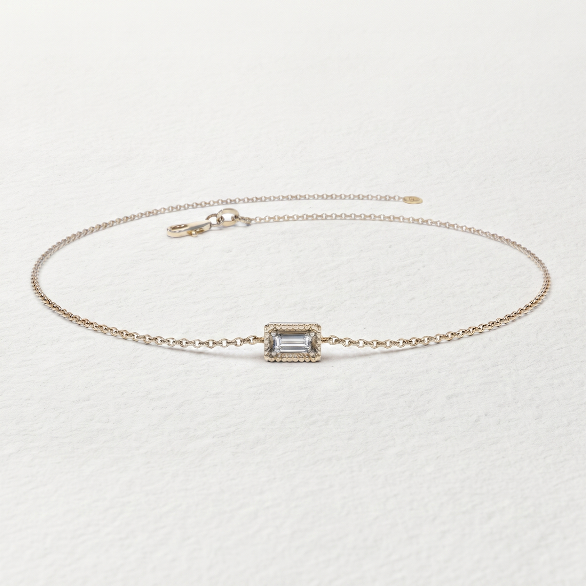 Emerald Cut Diamond Chain Bracelet
