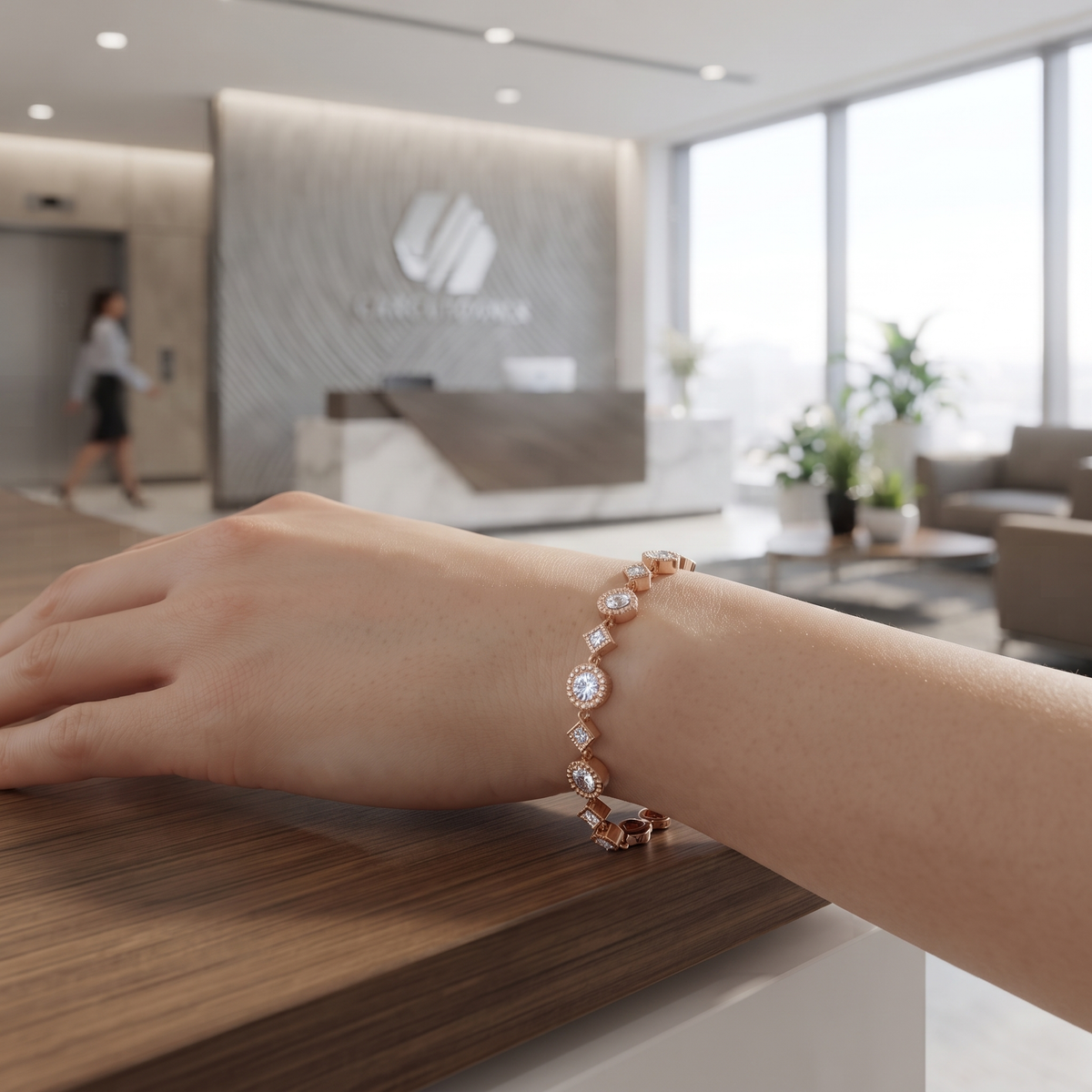 Geometric Diamond Station Bracelet