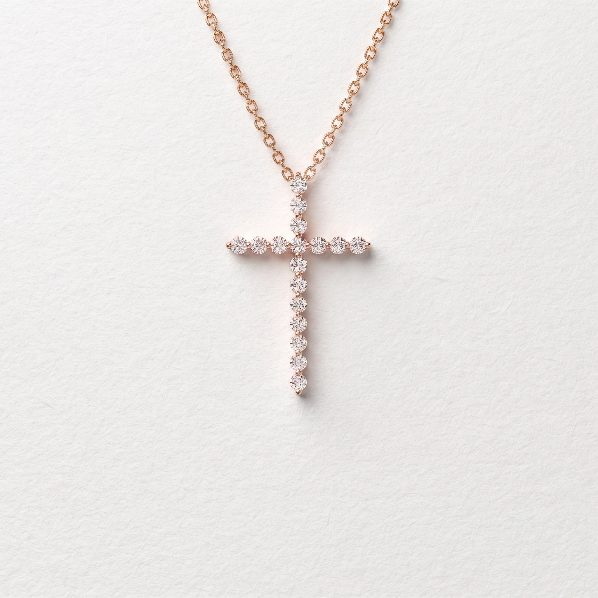Cascading Cross Diamond Pendant Necklace