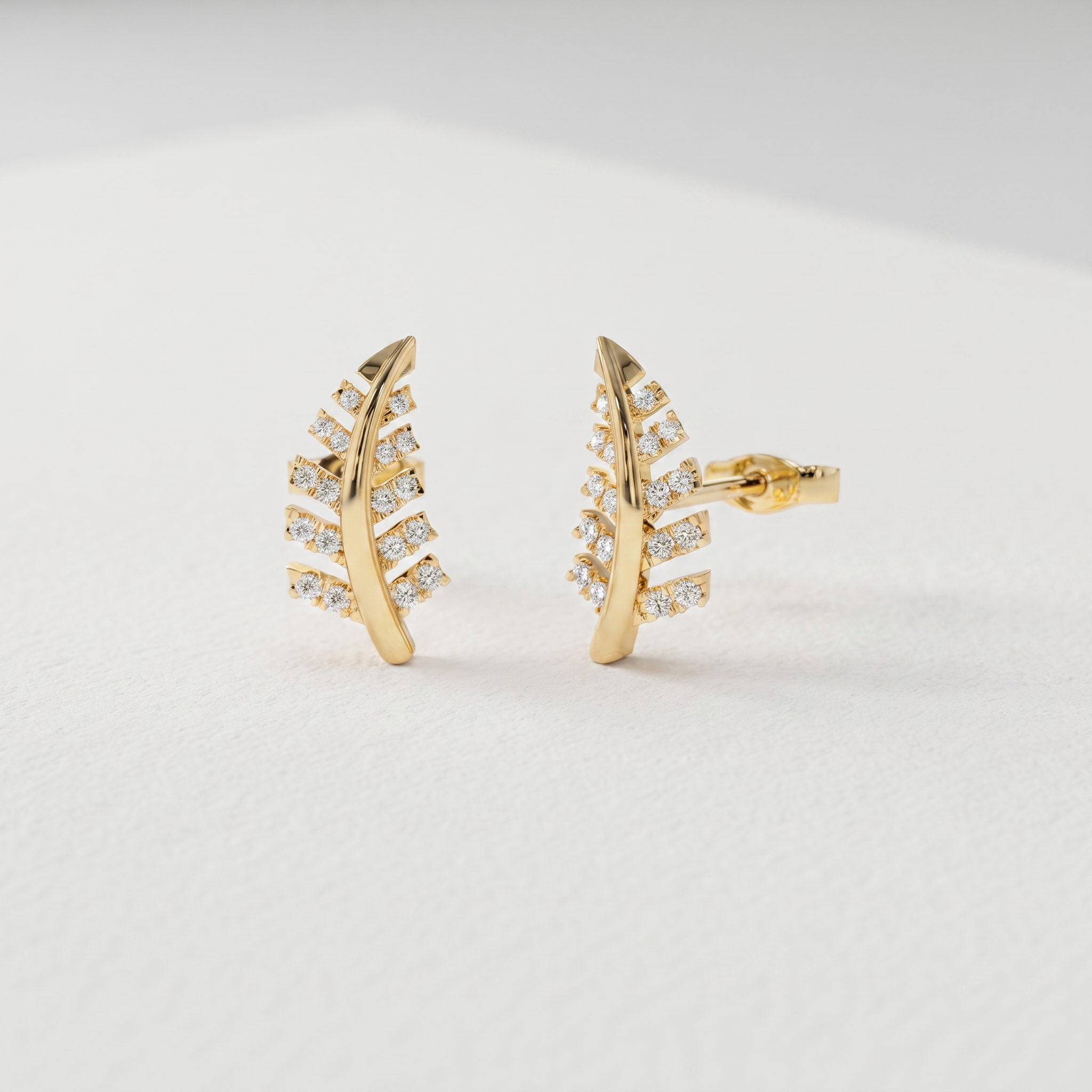 Botanical Branch Diamond Stud Earrings