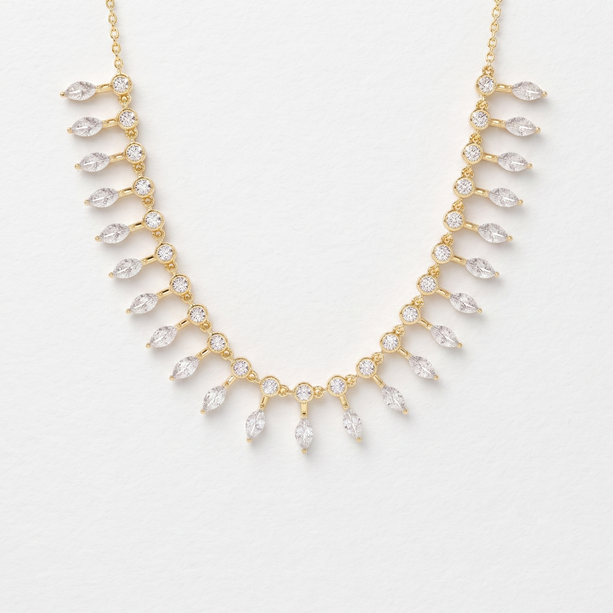 Marquise Leaf Diamond Necklace