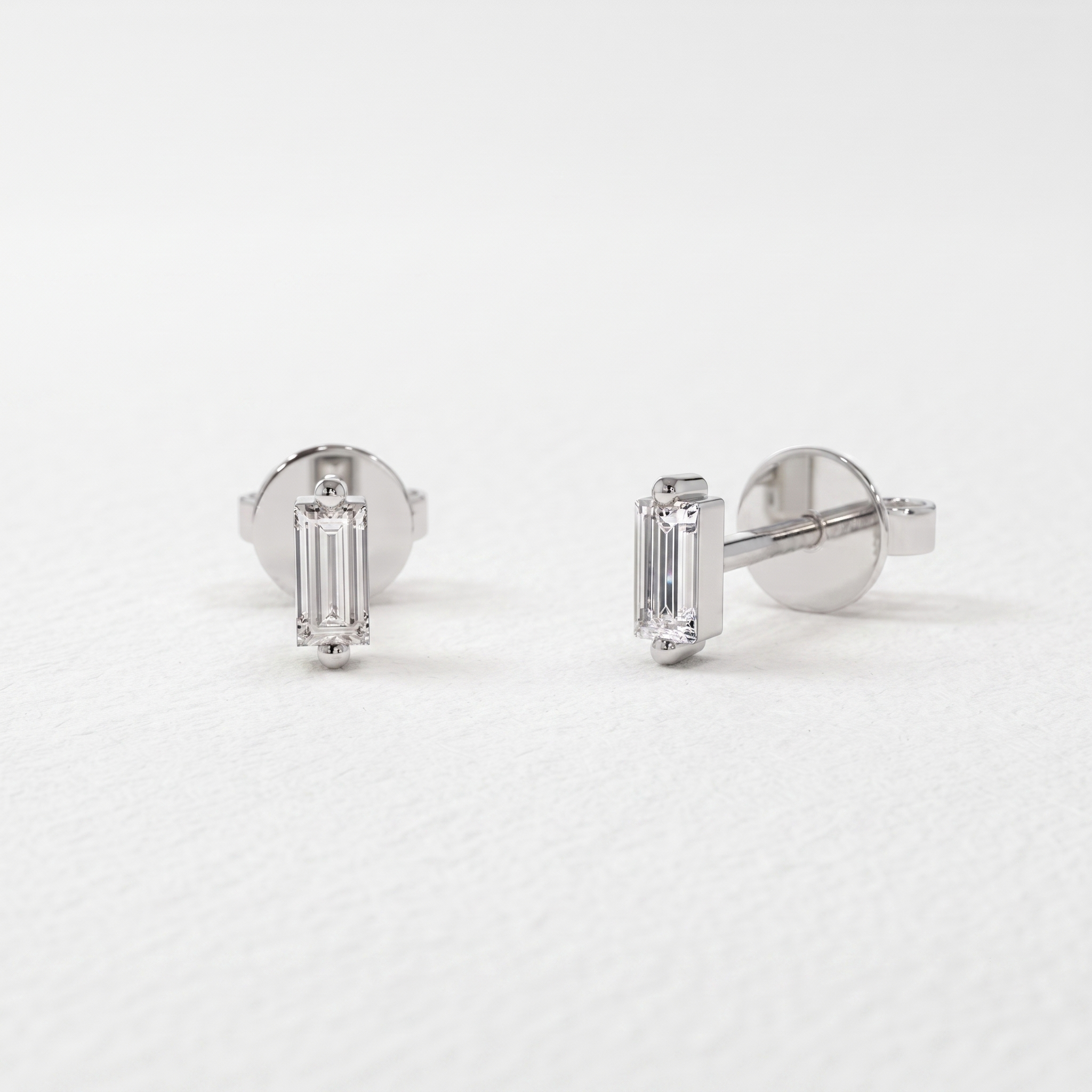 Minimalist Emerald Cut Stud Earrings
