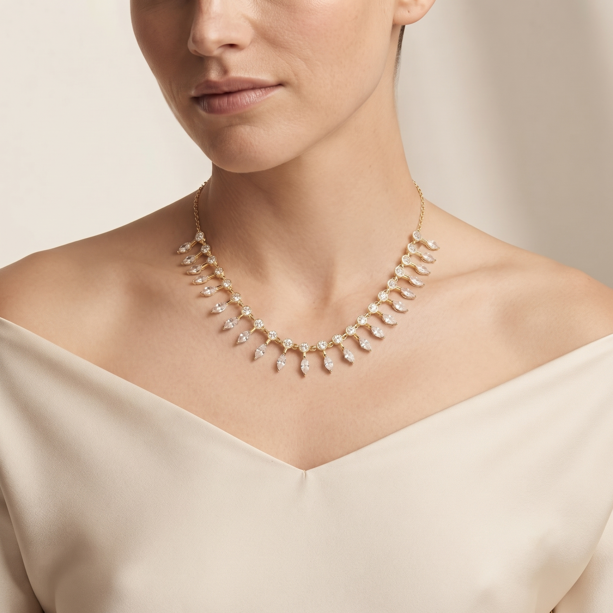 Marquise Leaf Diamond Necklace