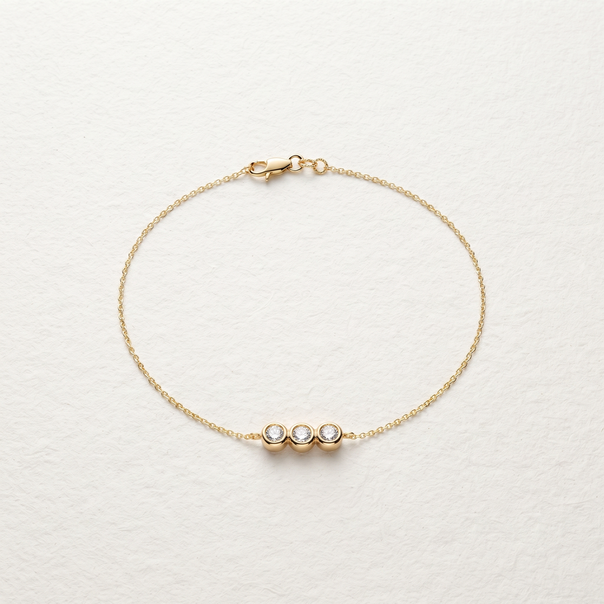 Three Stone Round Diamond Bracelet