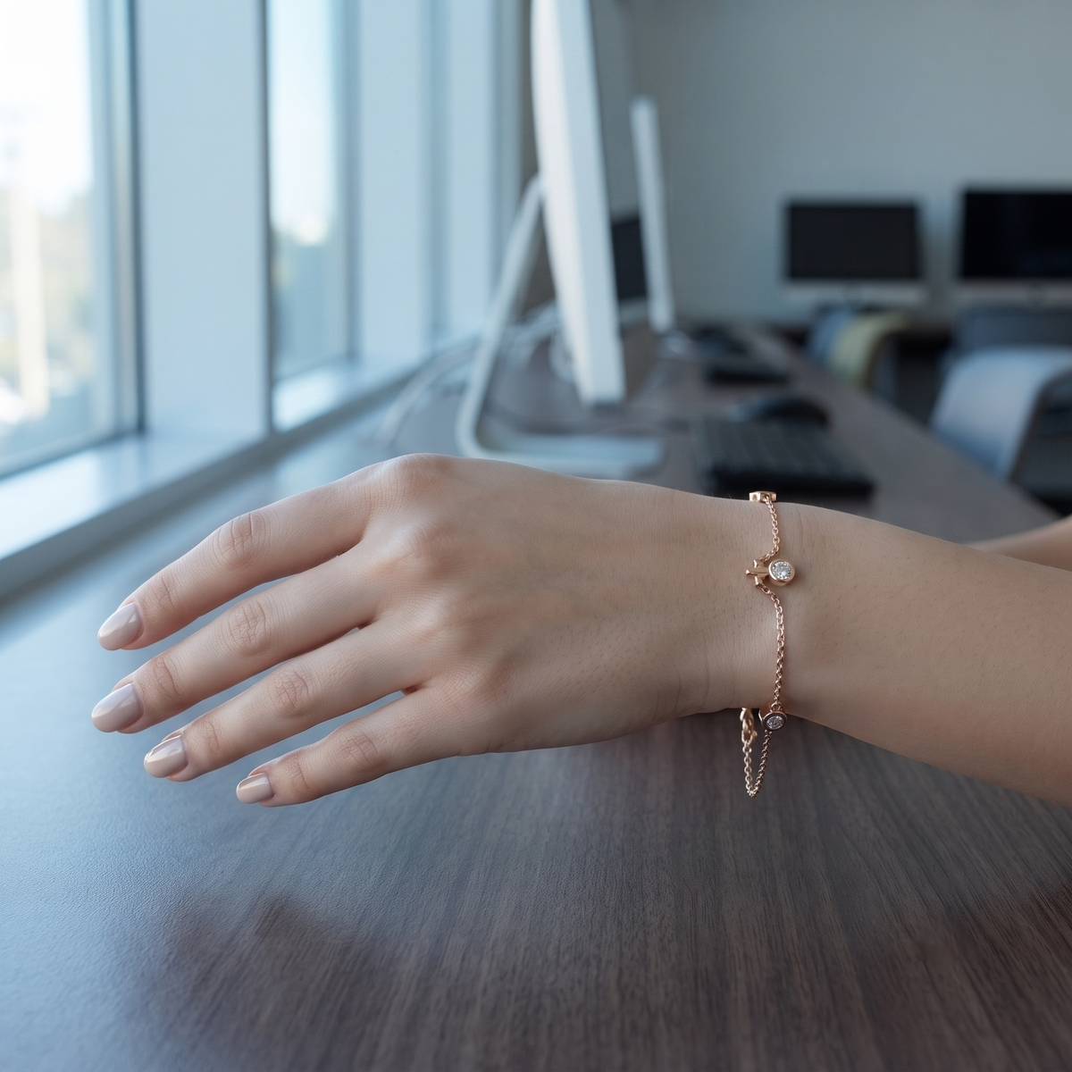 Five Stone Diamond Station Bracelet