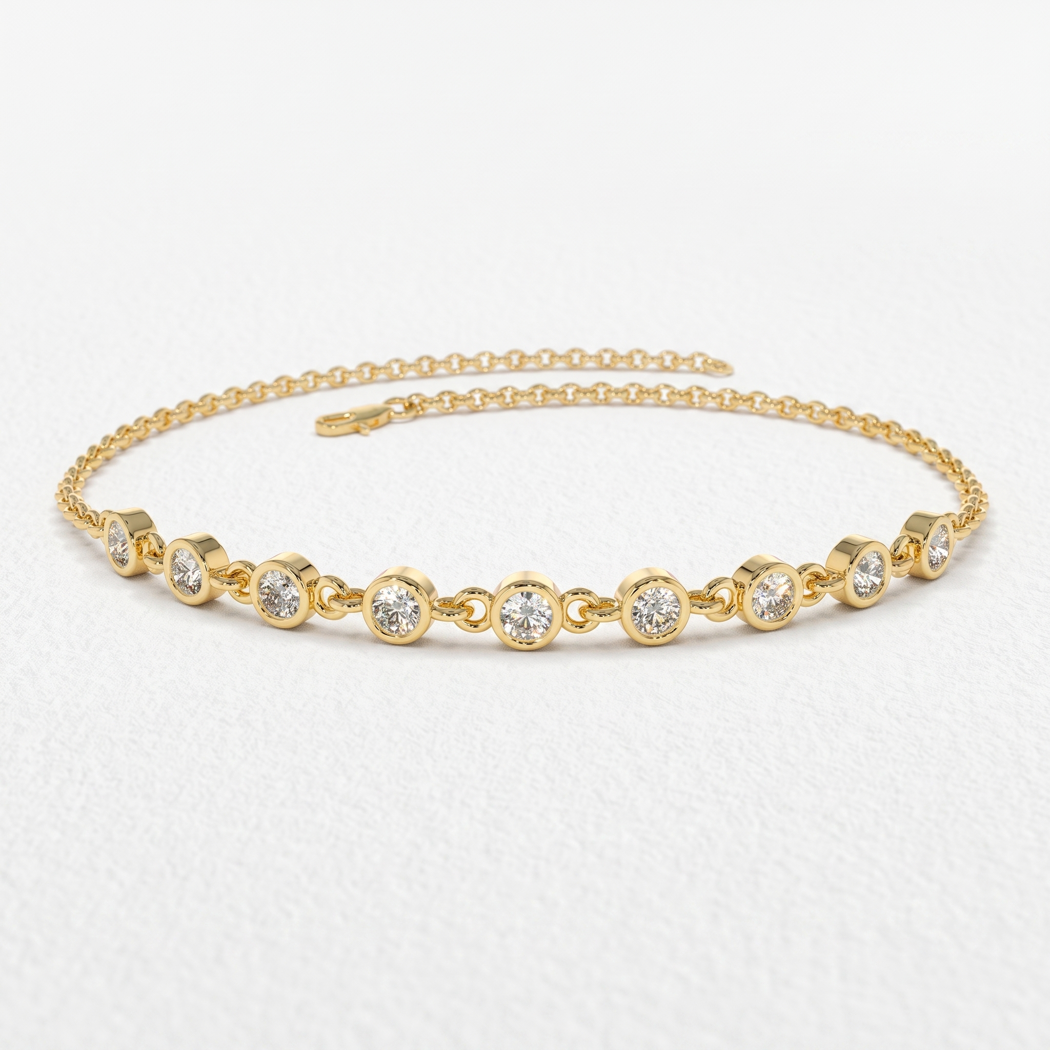 Bezel Link Diamond Bracelet