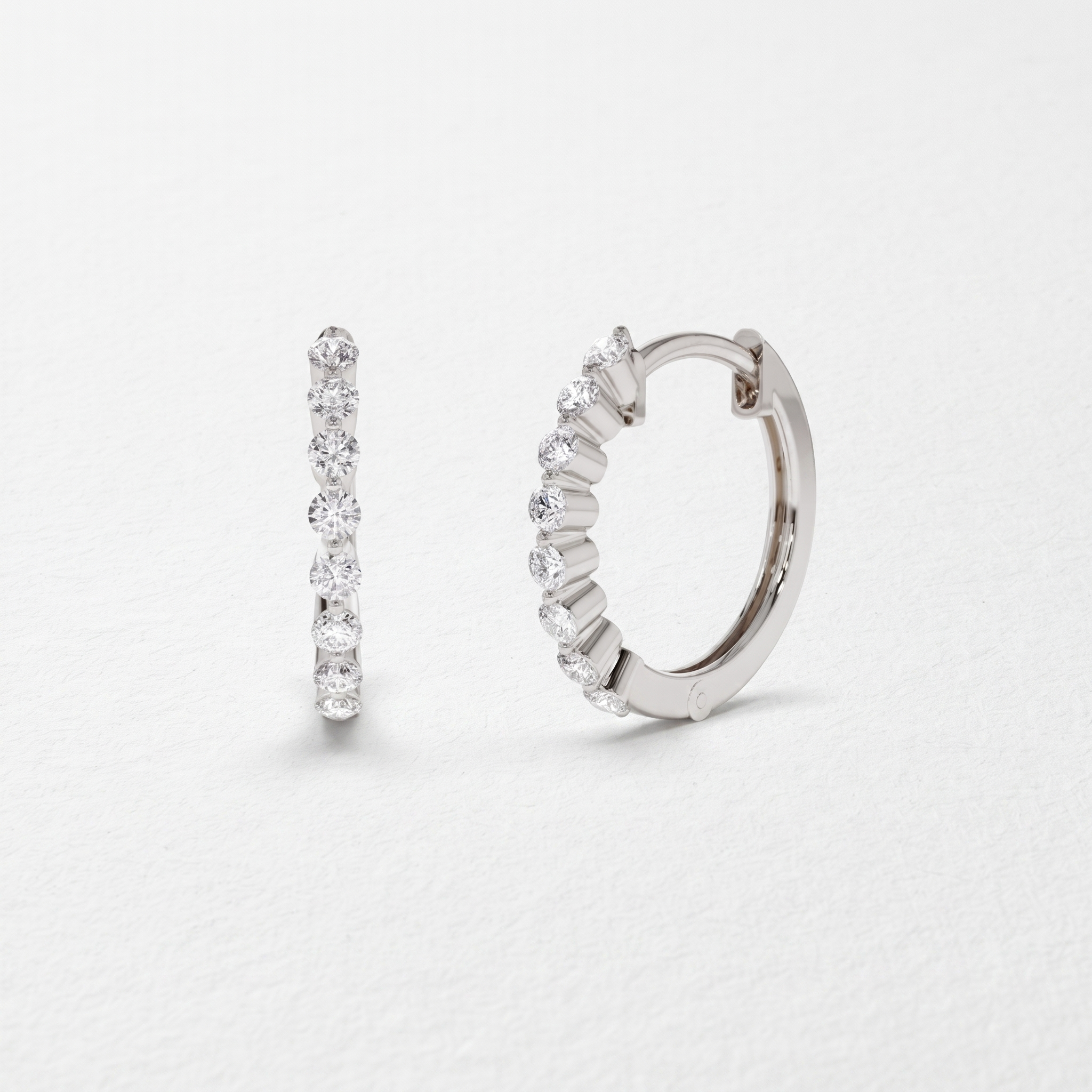 Graduated Diamond Hoop Earrings