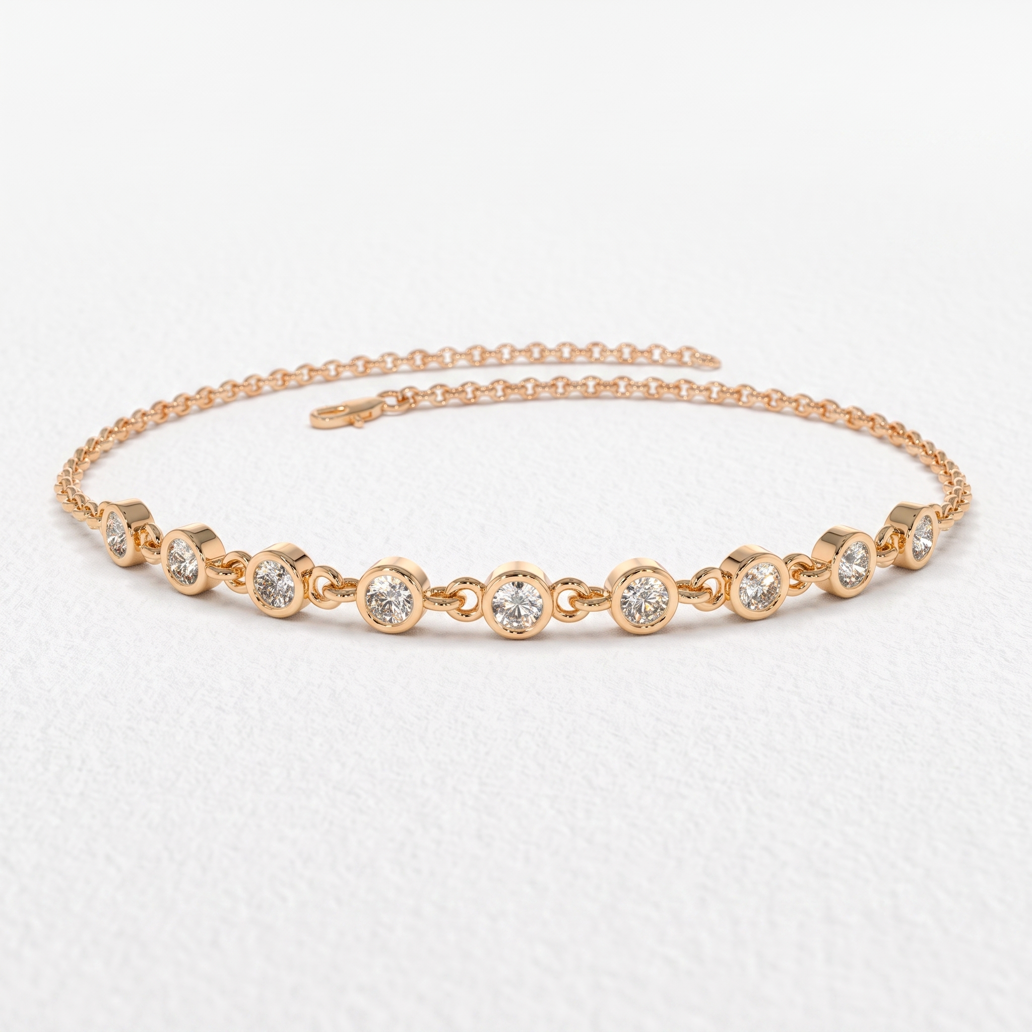 Bezel Link Diamond Bracelet