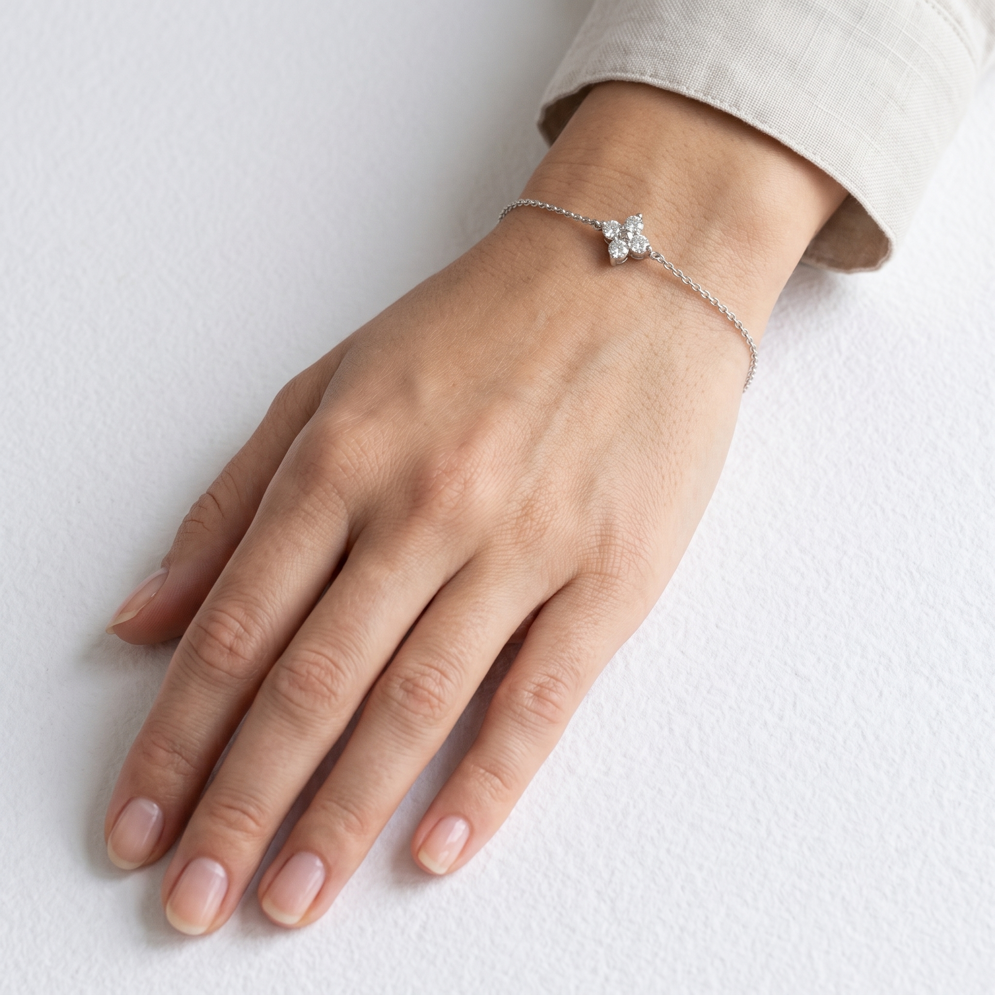 Four Stone Clover Bracelet