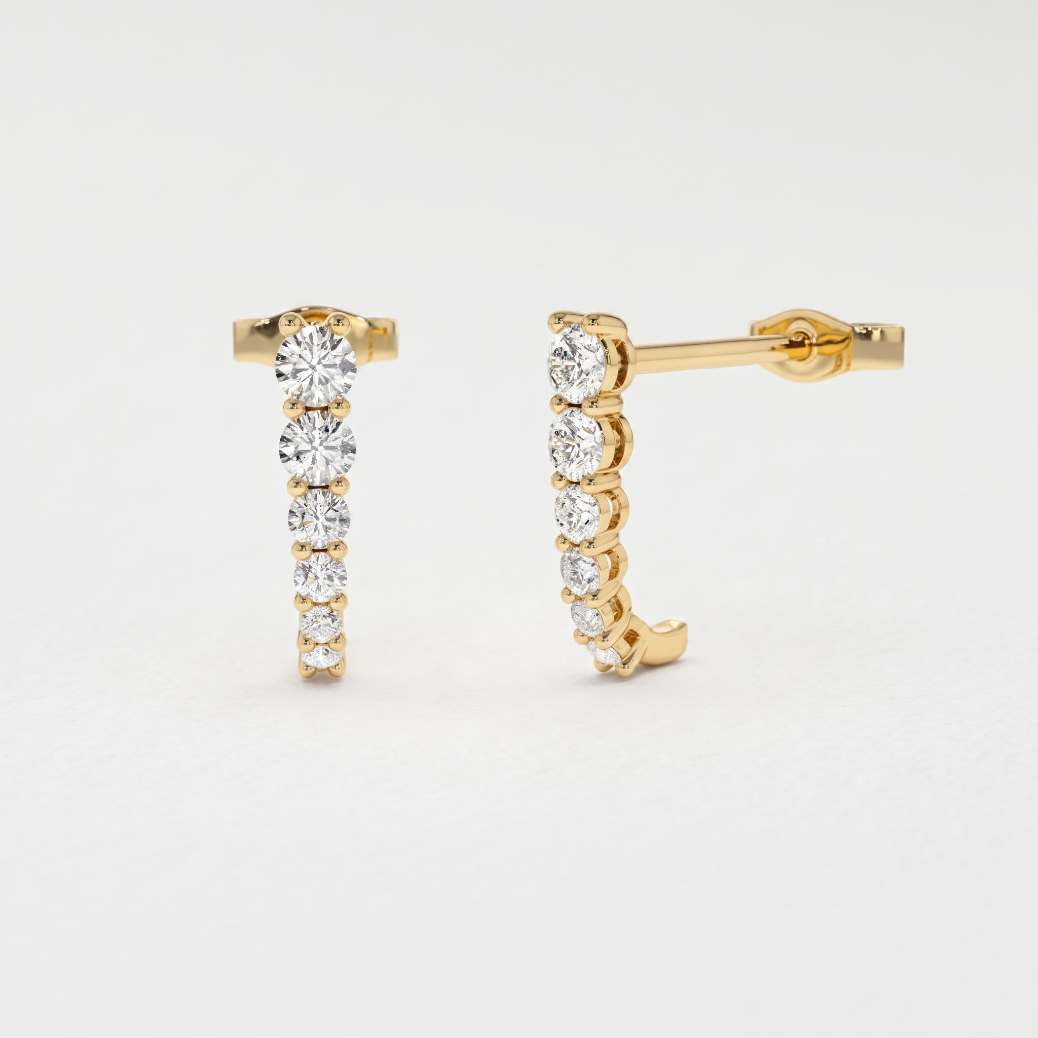 Graduated Round Diamond Drop Earrings