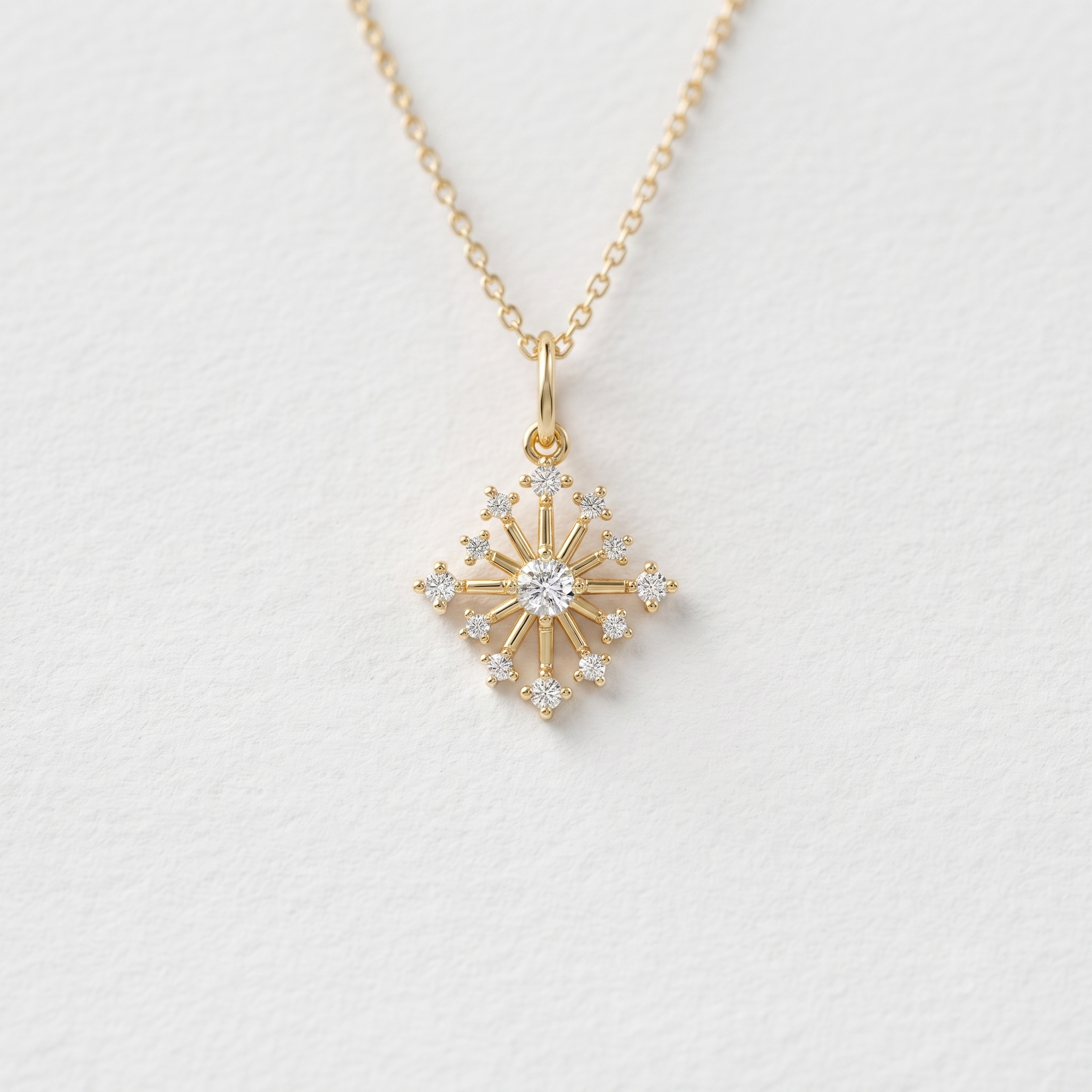 Radiant Snowflake Diamond Pendant