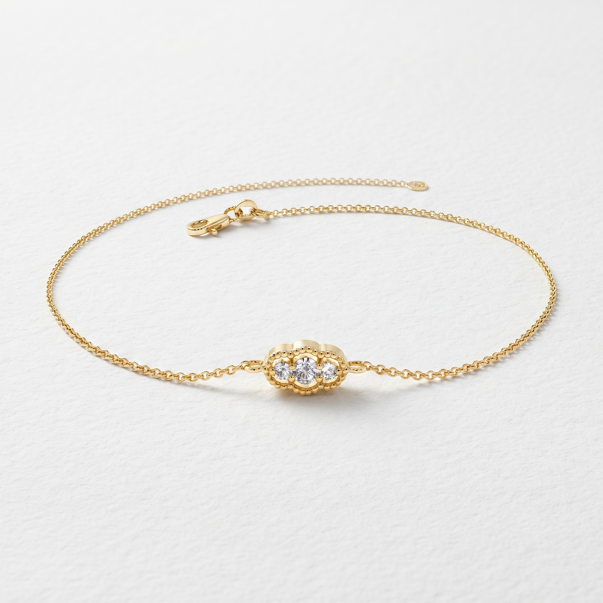Three Stone Diamond Station Bracelet