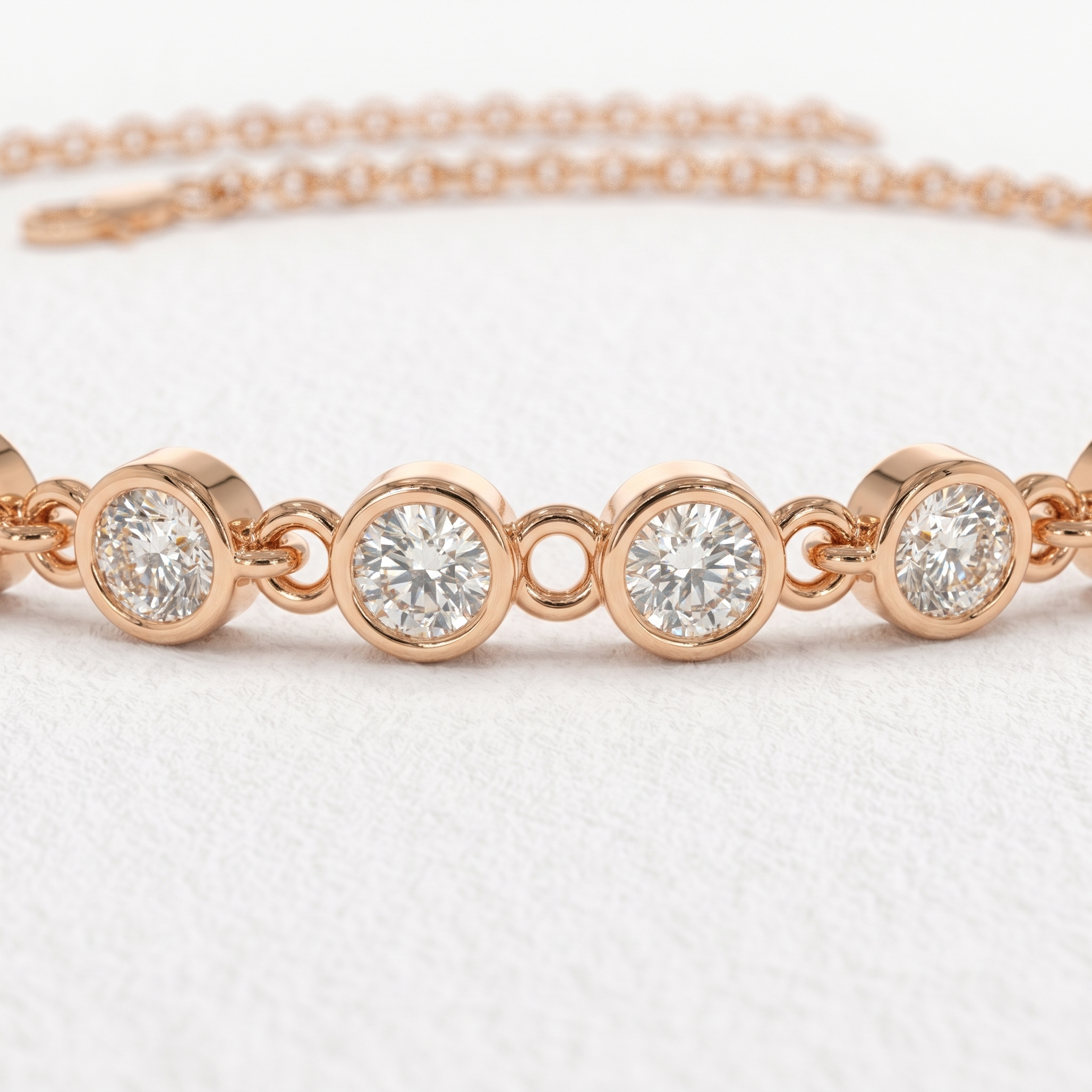 Bezel Link Diamond Bracelet