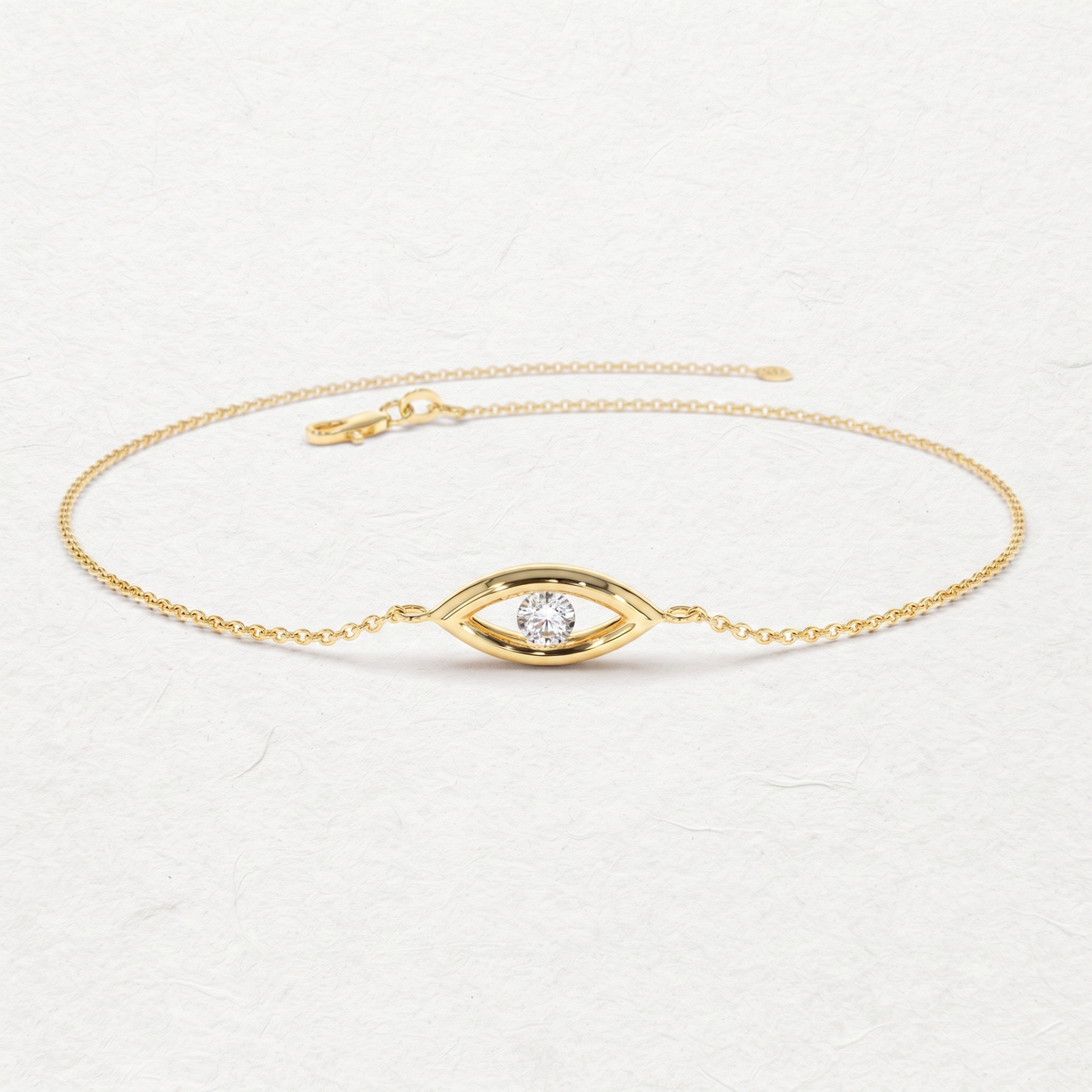 Eye Shape Round Diamond Station Bracelet