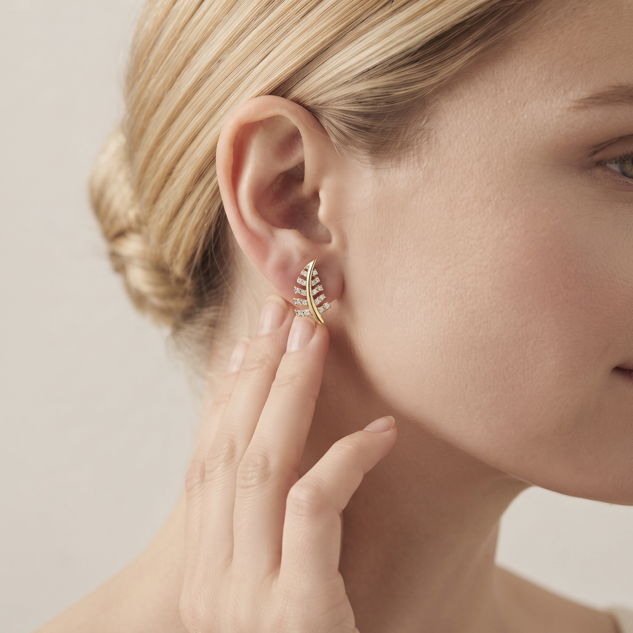 Botanical Branch Diamond Stud Earrings