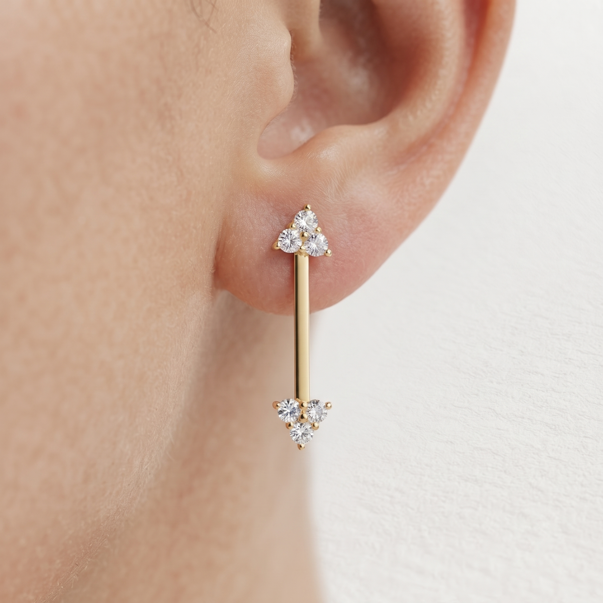 Linear Cluster Drop Earrings