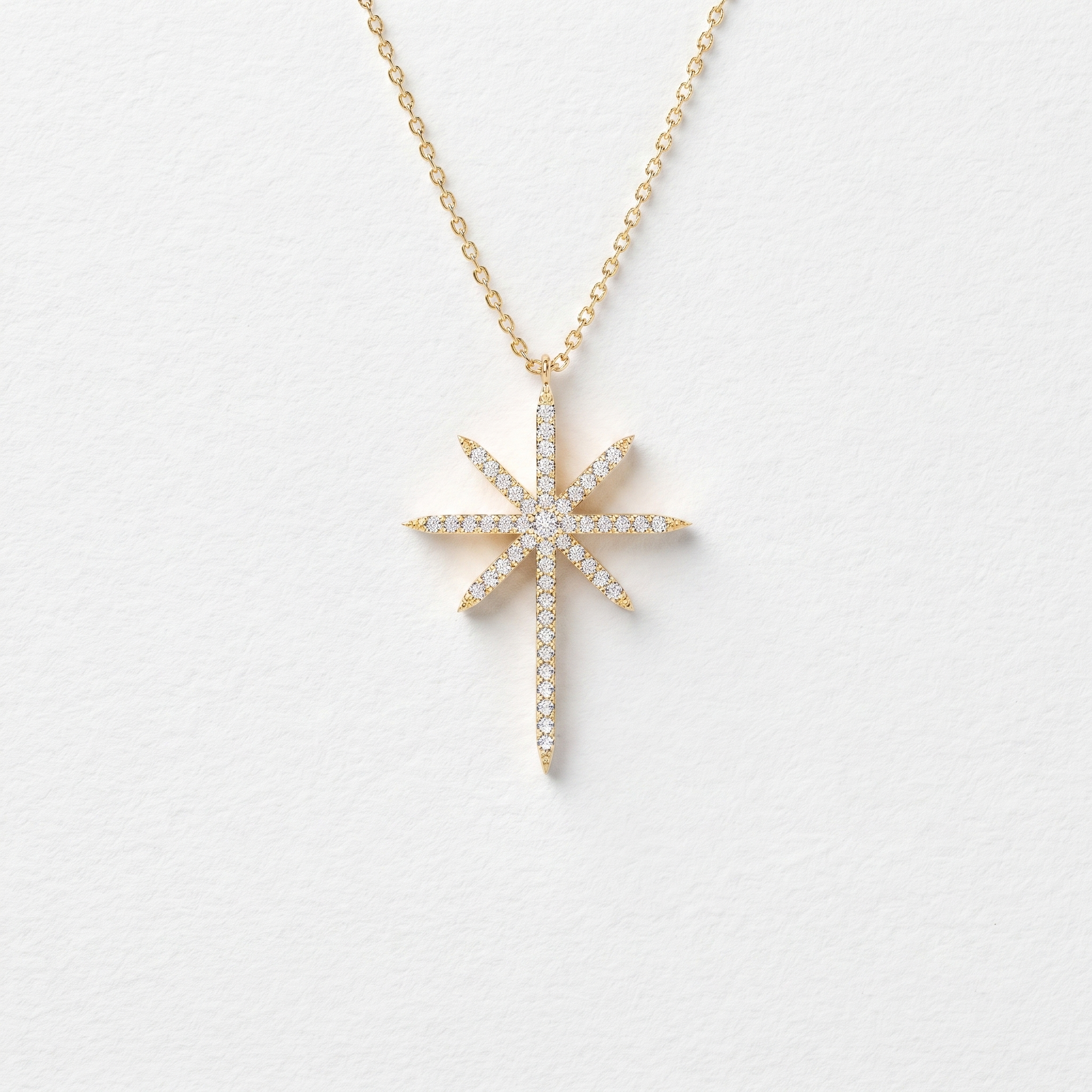 Celestial Eight Point Diamond Star Pendant