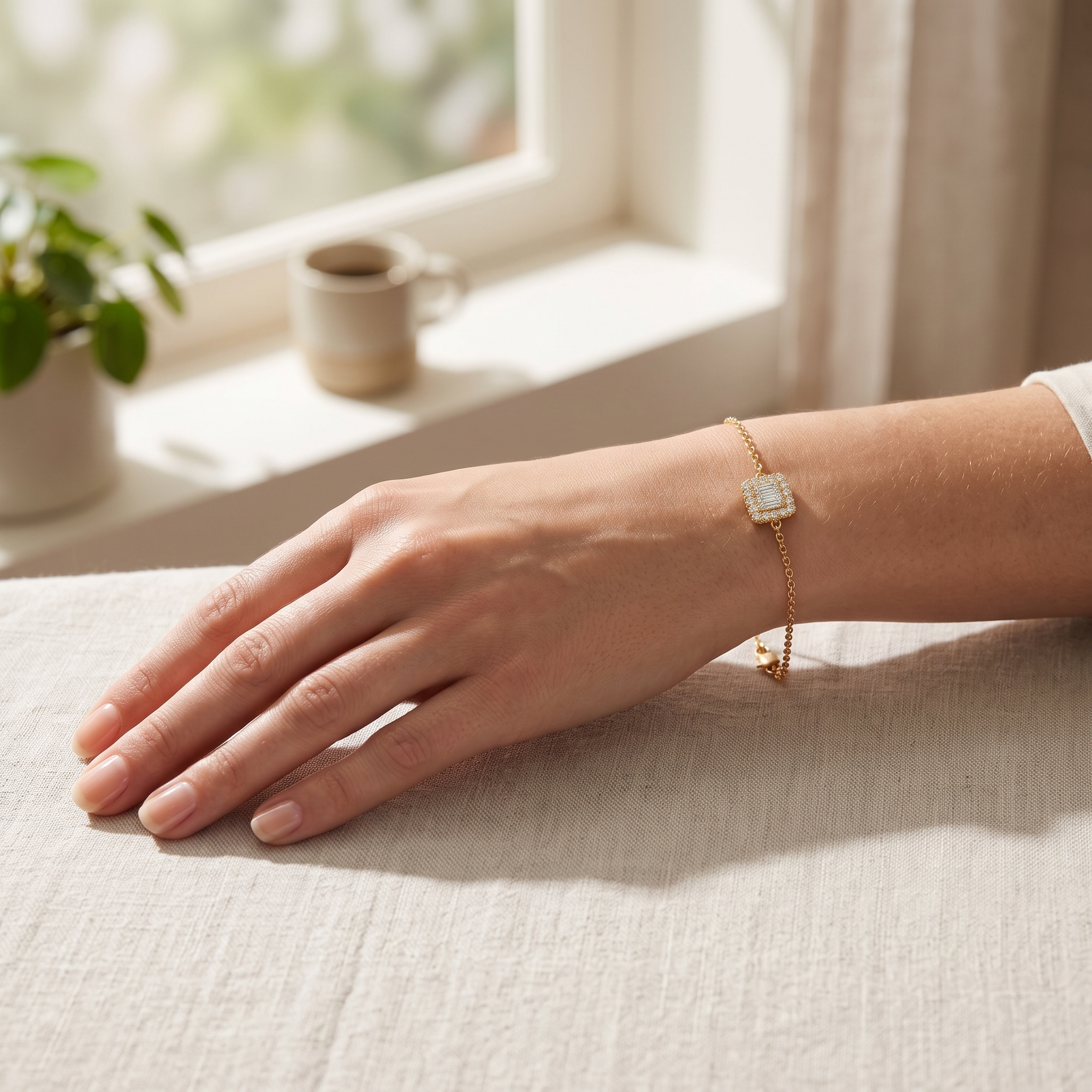 Geometric Baguette Diamond Bracelet