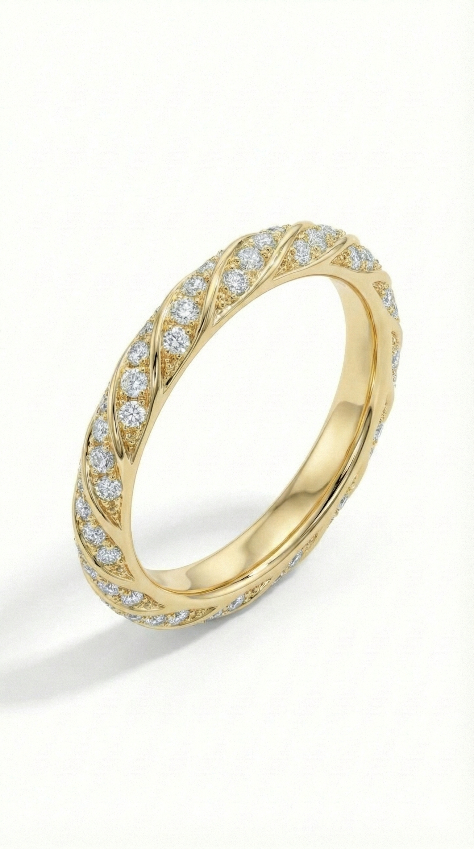 The Corinna Ring Lab Grown Diamond Twisted Pave Band
