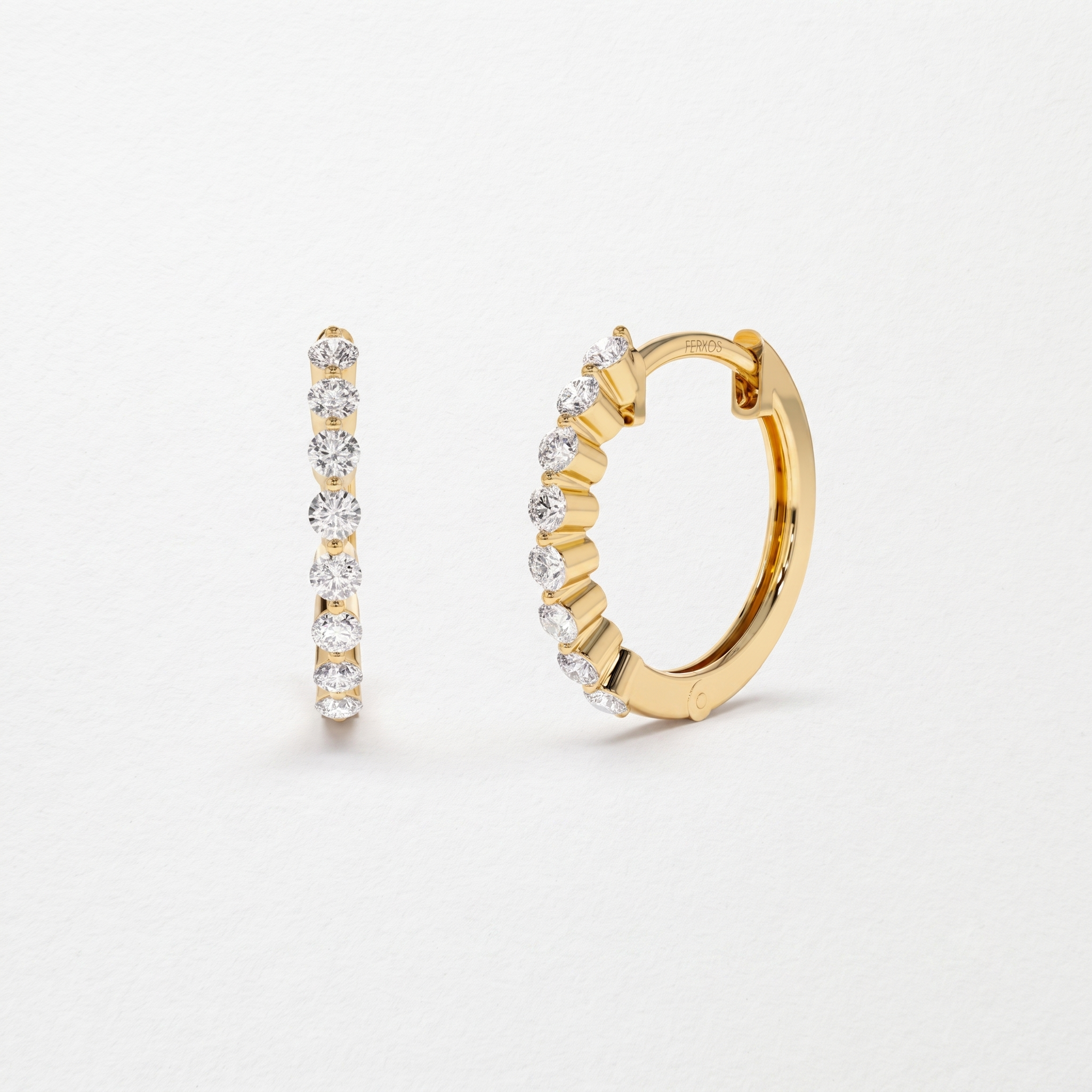 Graduated Diamond Hoop Earrings