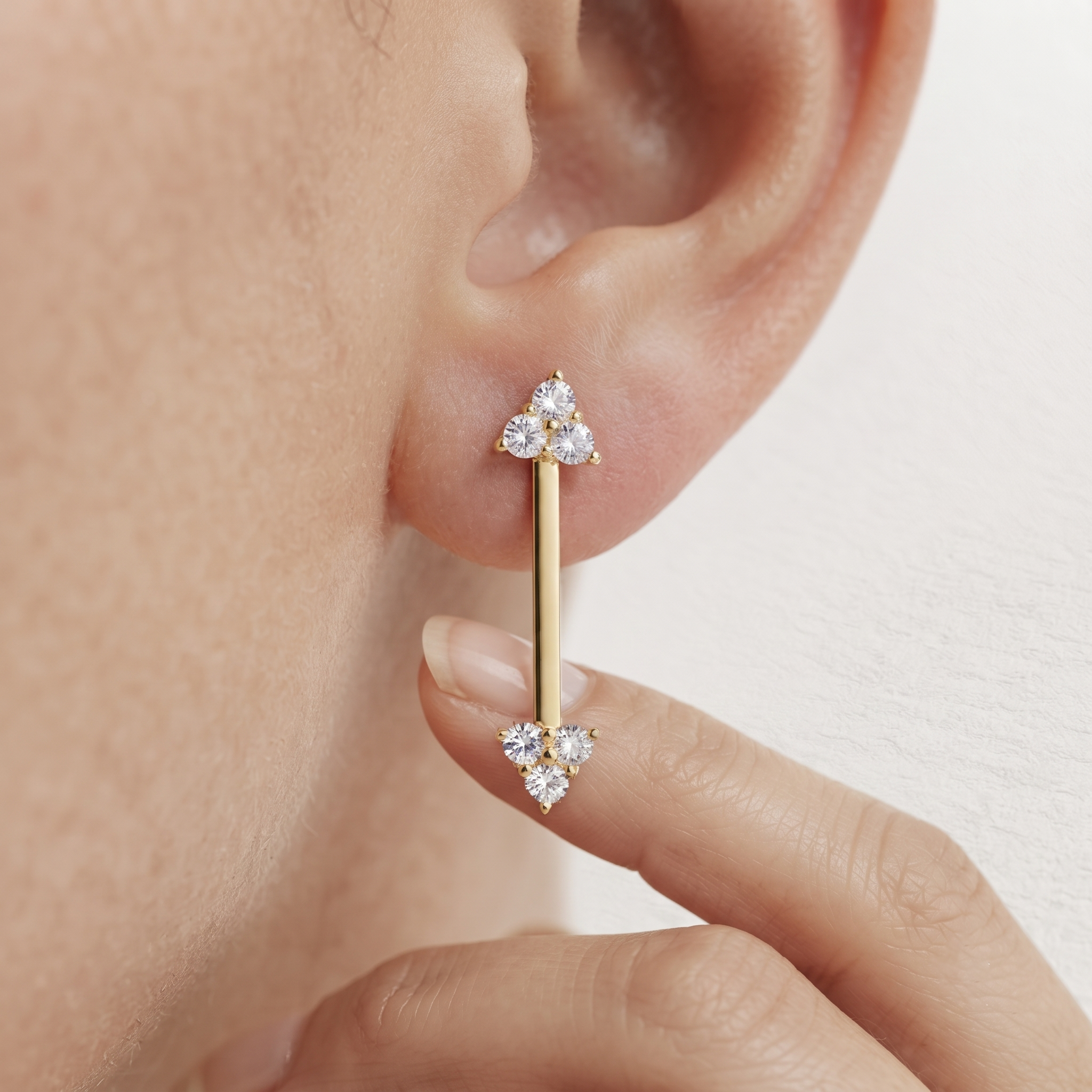 Linear Cluster Drop Earrings