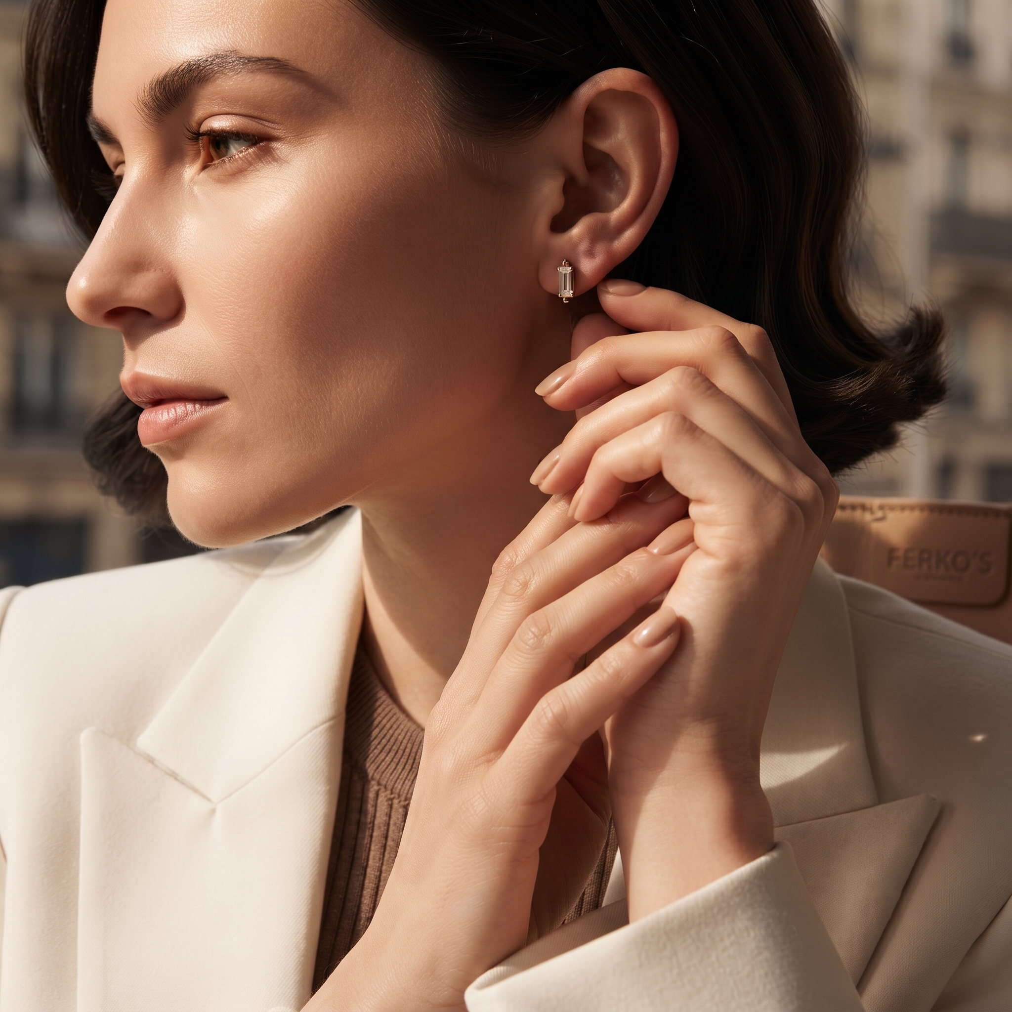 Minimalist Emerald Cut Stud Earrings