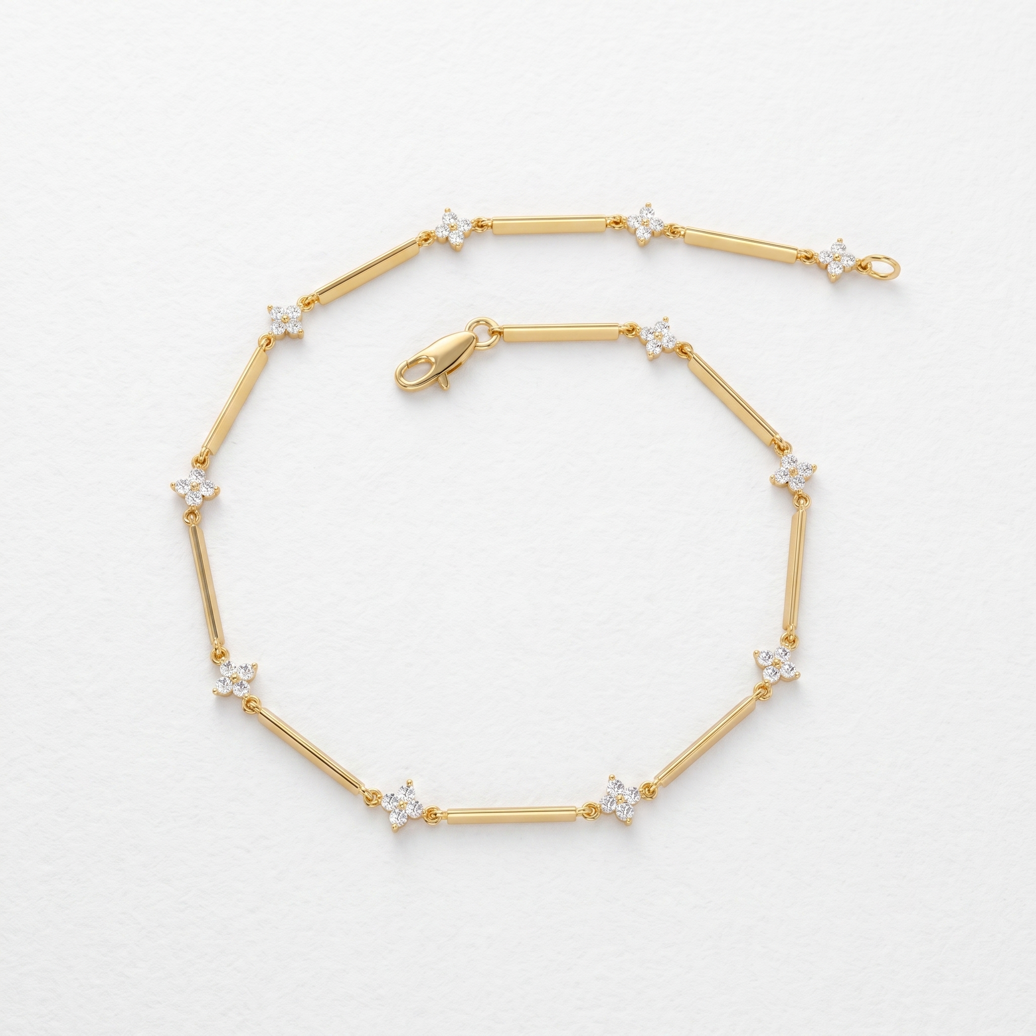 Geometric Floral Bar Bracelet