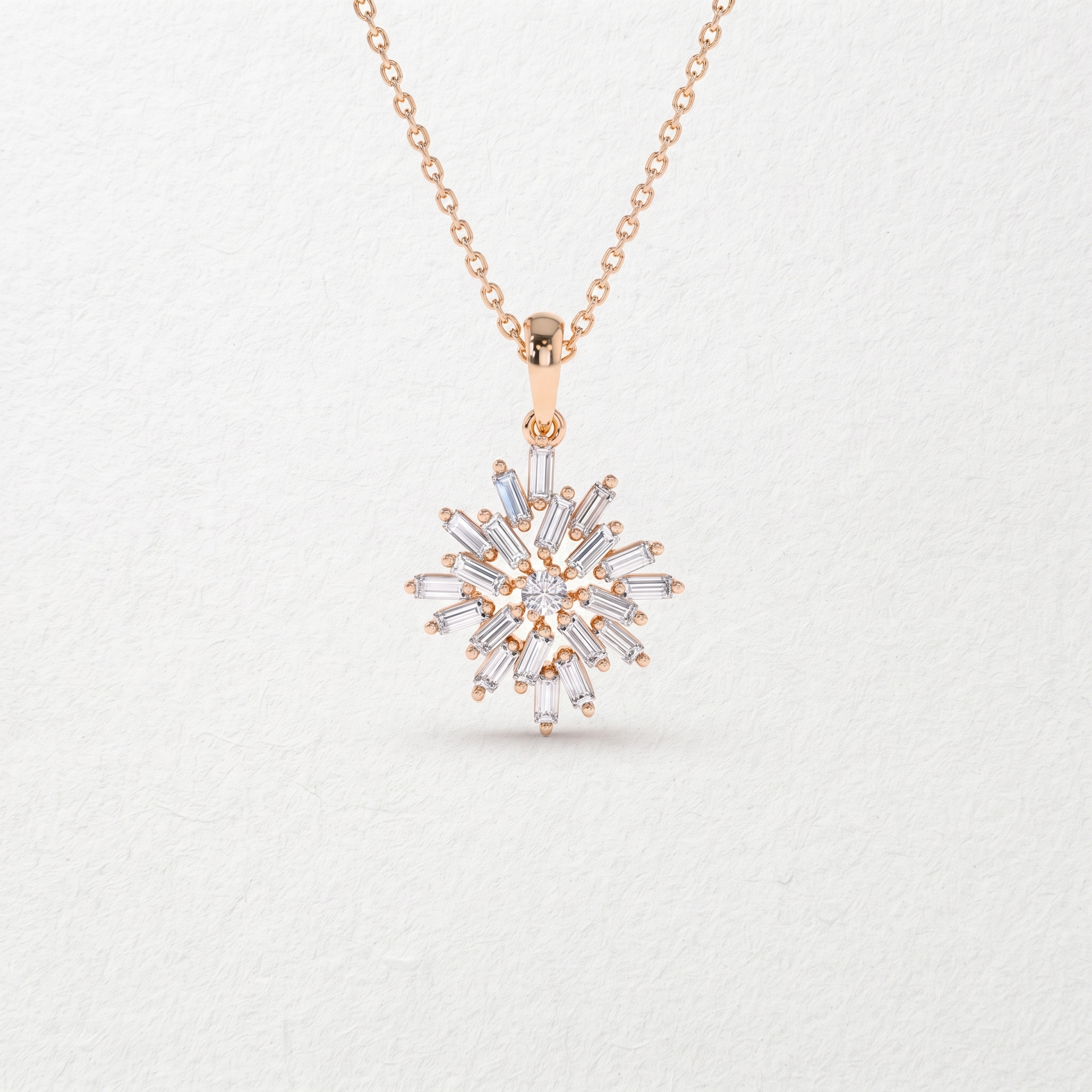Radiant Baguette Starburst Pendant