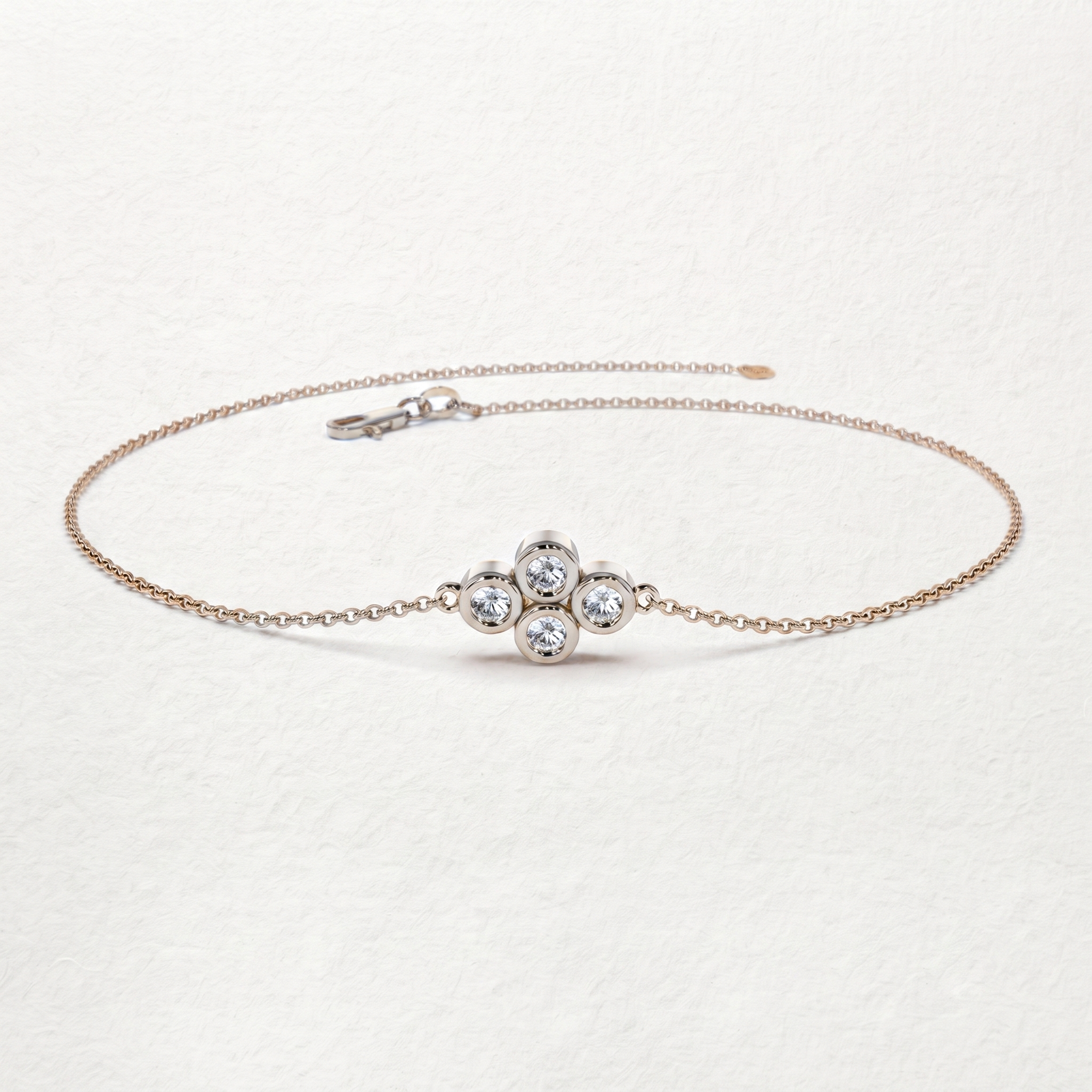 Four-Stone Floral Diamond Bracelet
