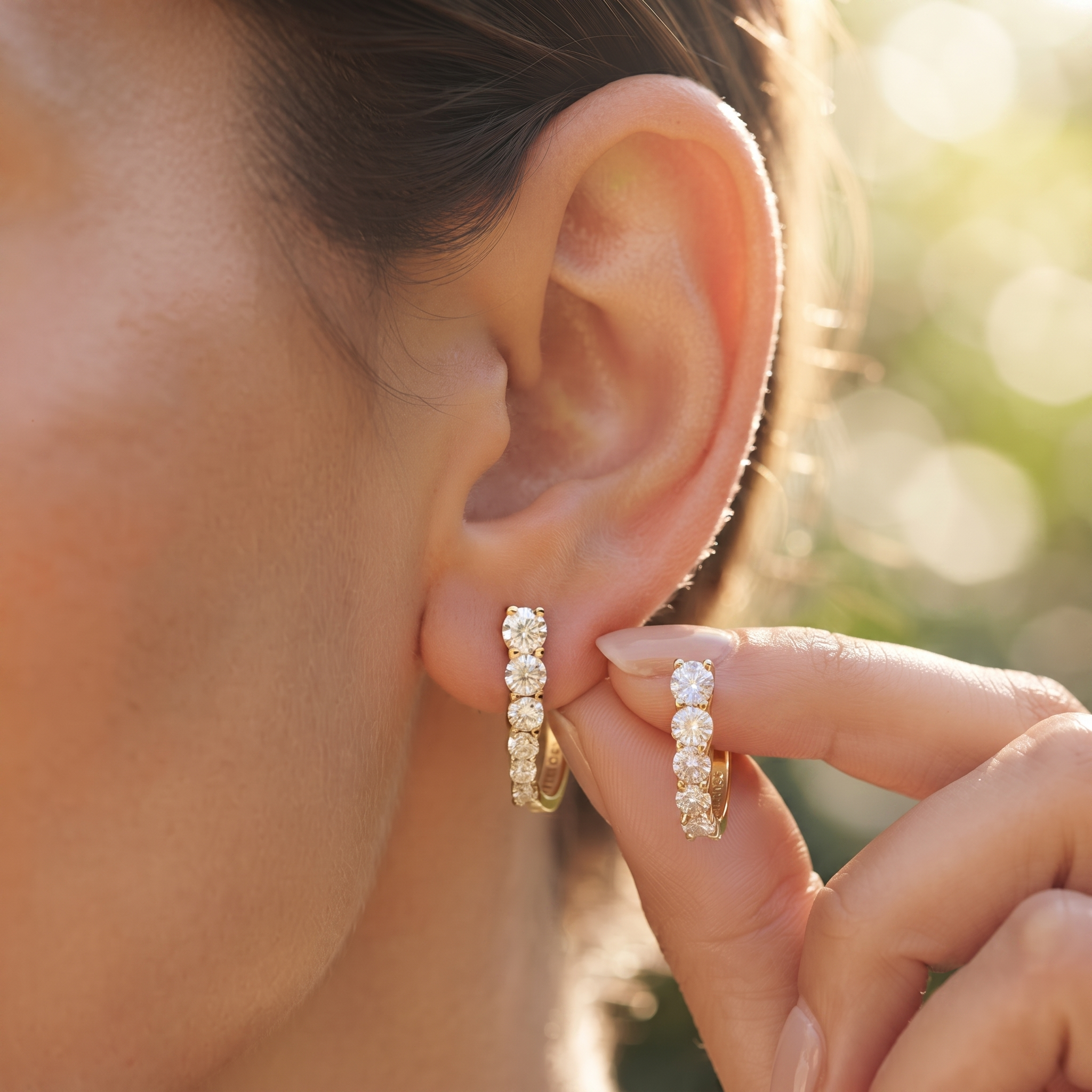 Graduated Round Diamond Drop Earrings
