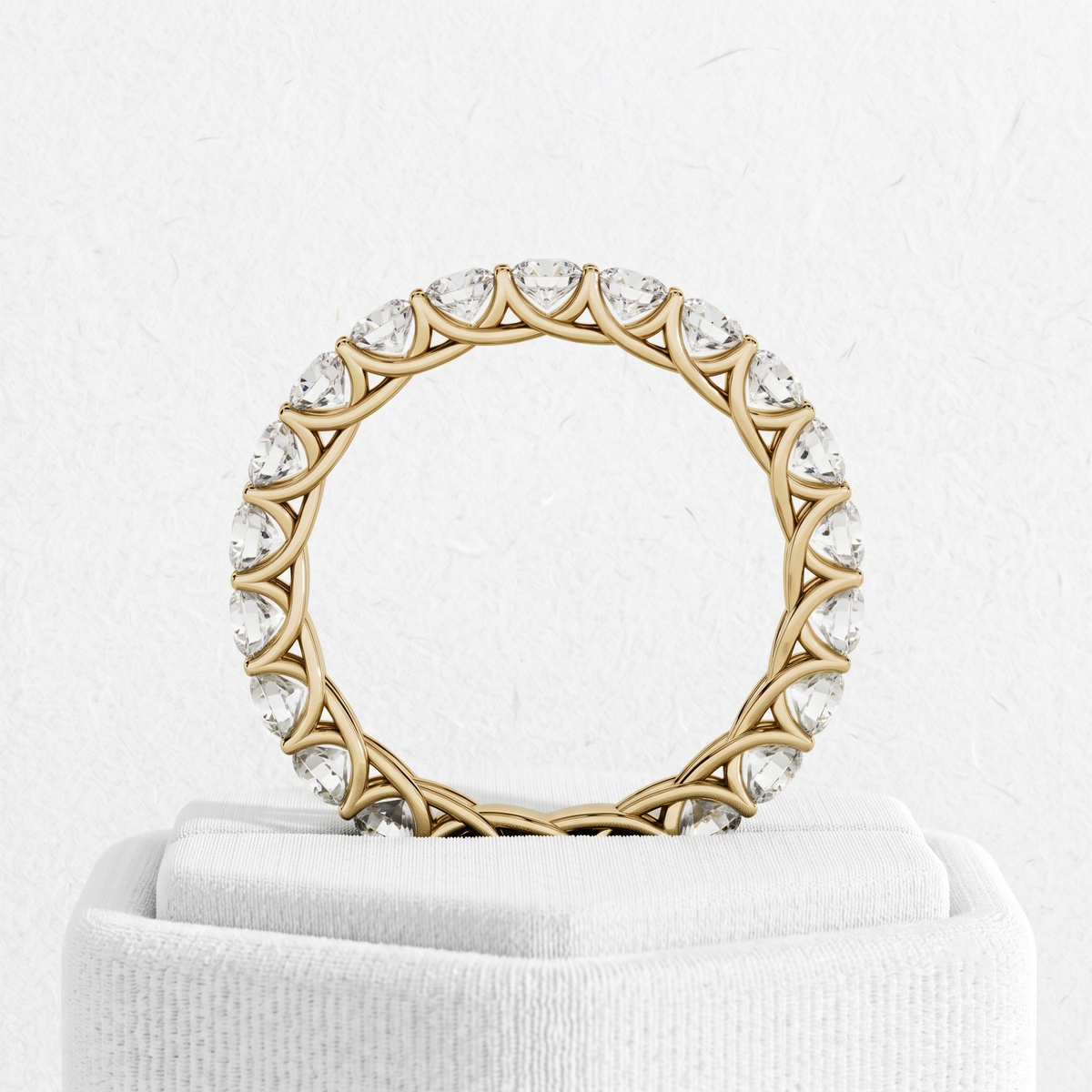 Round Brilliant Diamond Crossover Band