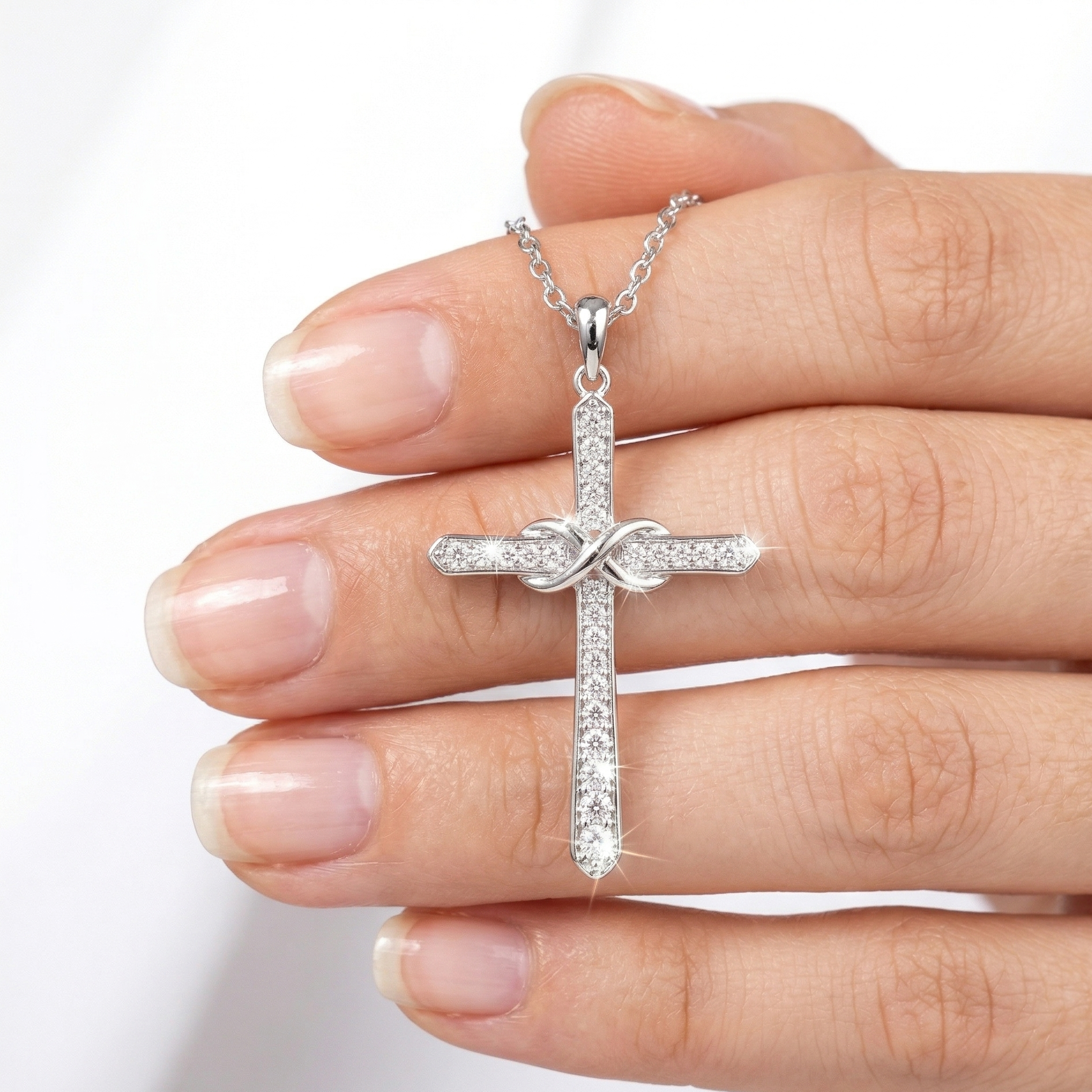 Diamond Infinity Cross Pendant