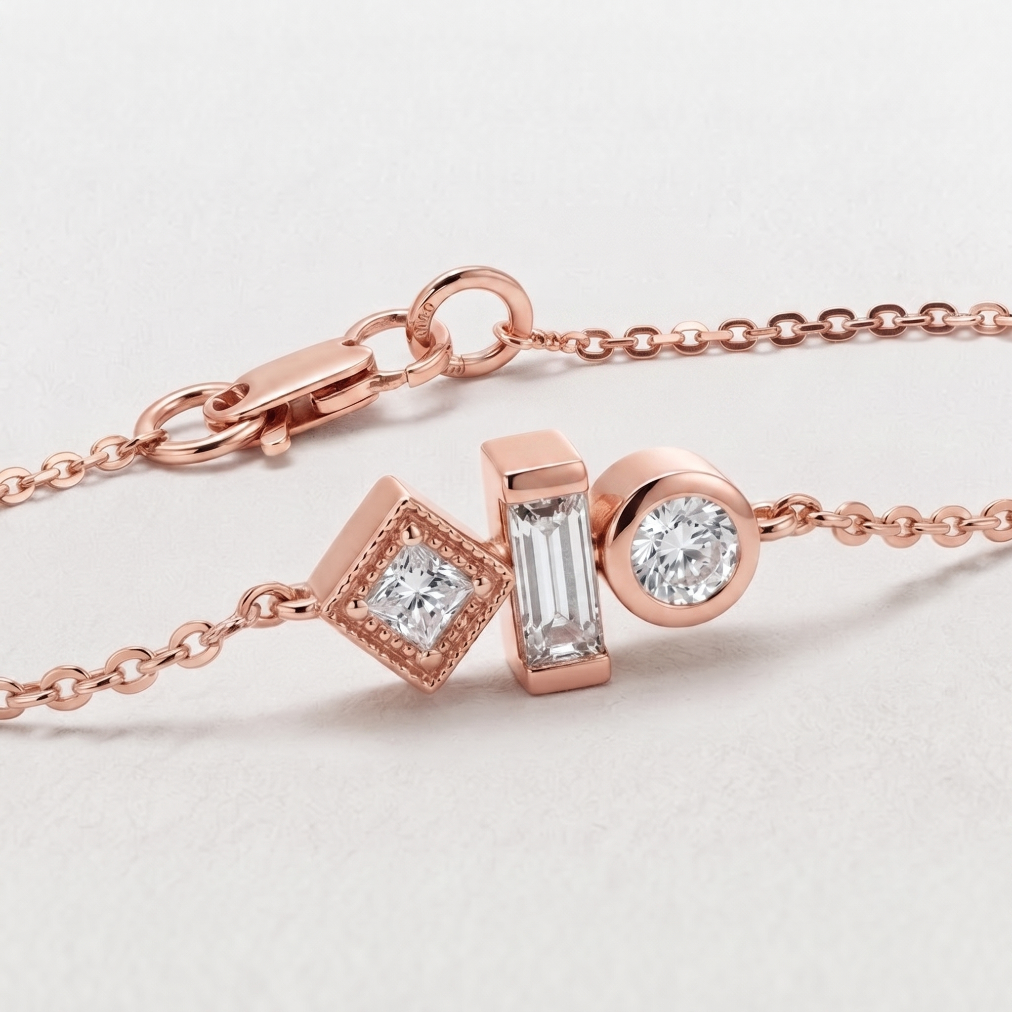 Mixed Shape Diamond Station Bracelet