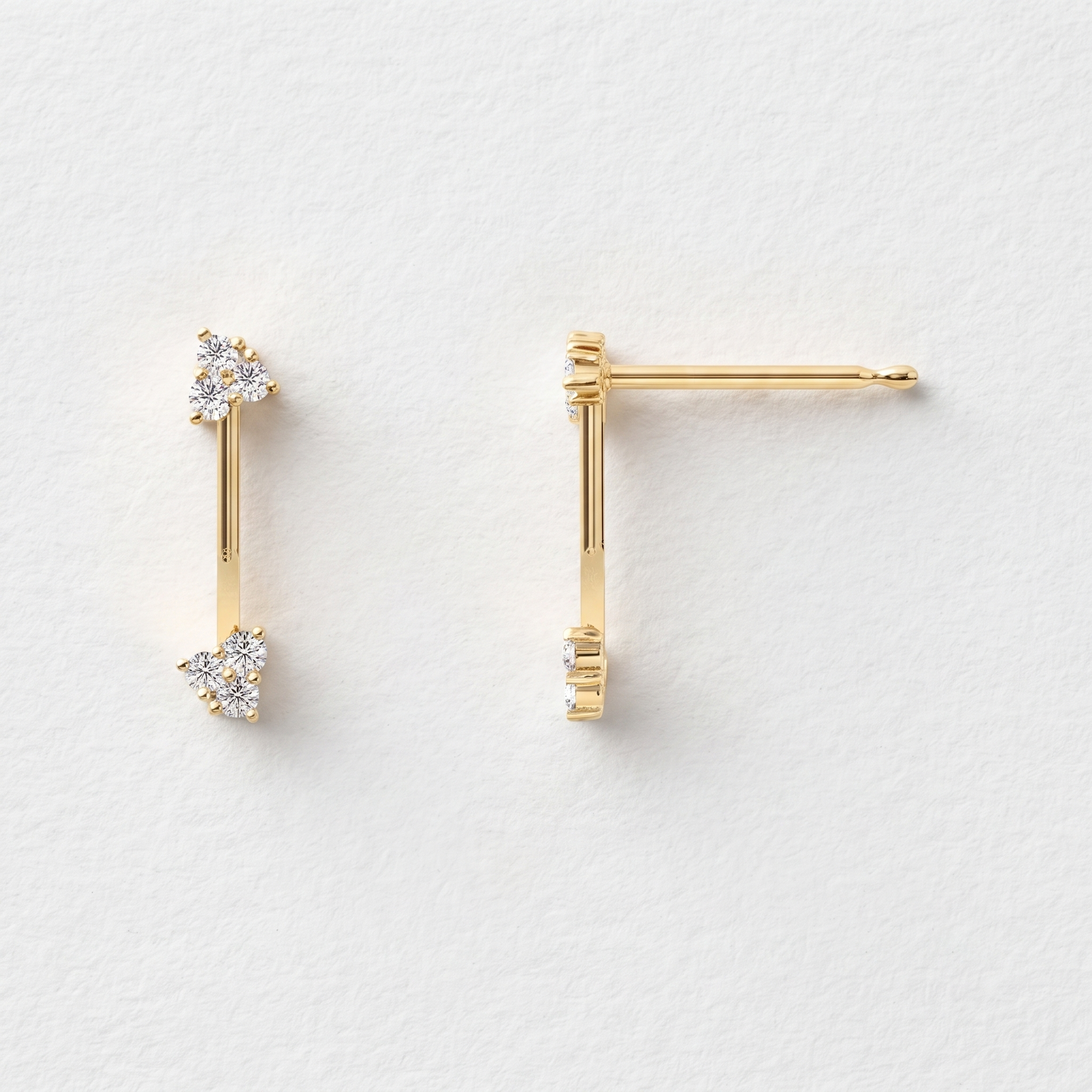 Linear Cluster Drop Earrings