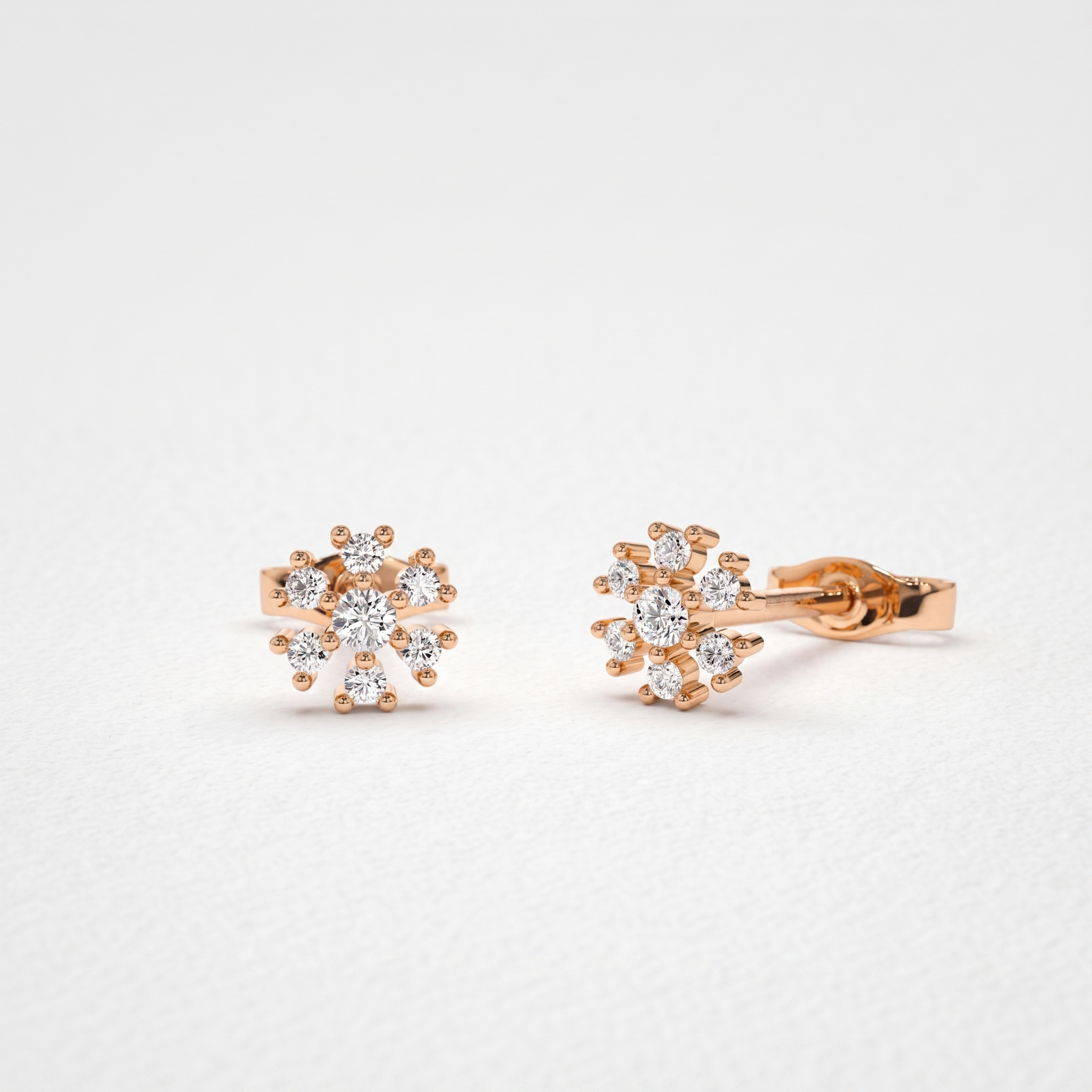 Blossom Cluster Diamond Stud Earrings