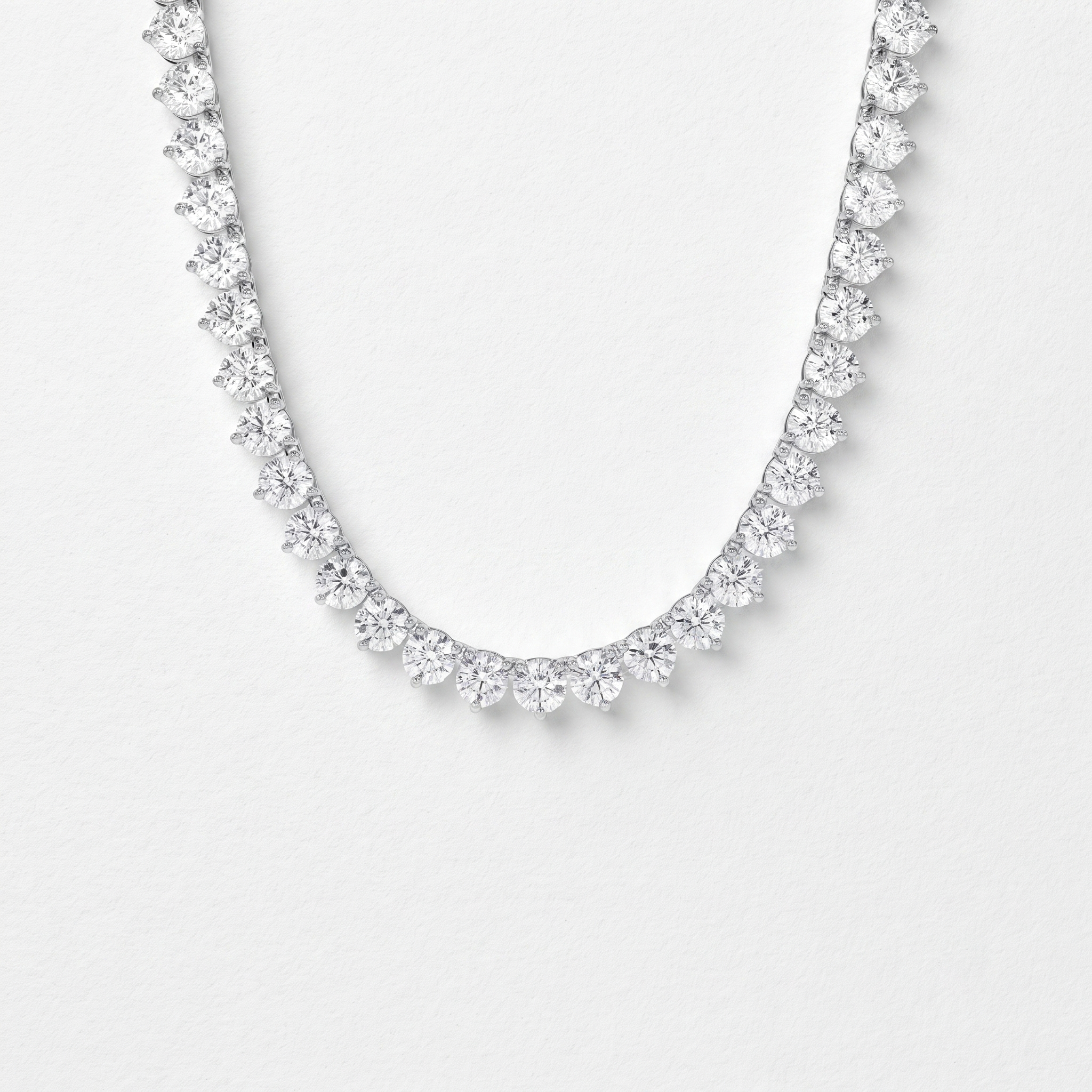 Classic Round Diamond Tennis Necklace