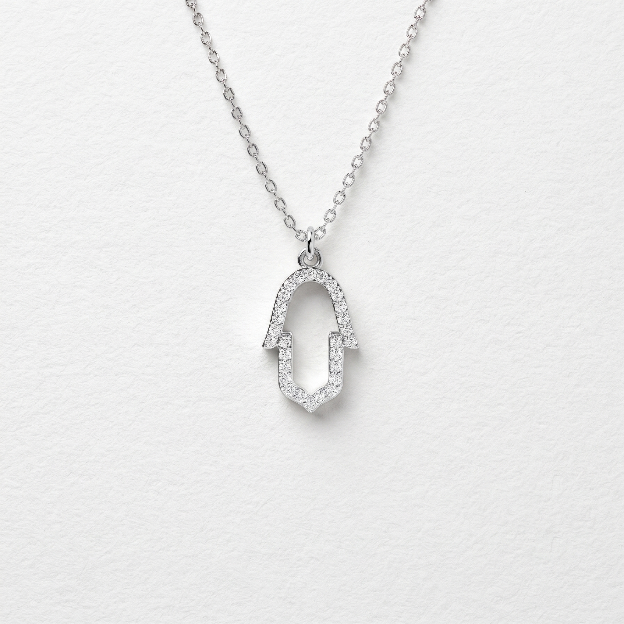 Open Frame Pavé Diamond Pendant Necklace