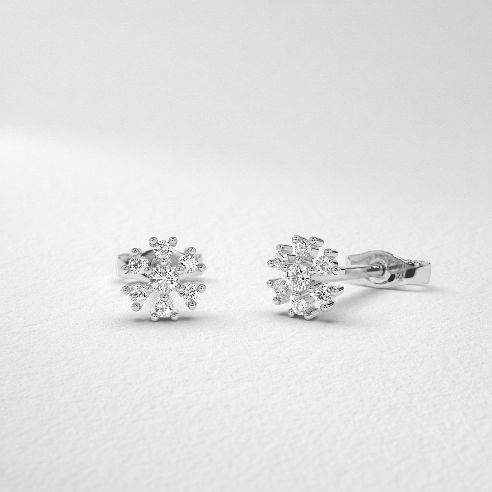 Blossom Cluster Diamond Stud Earrings
