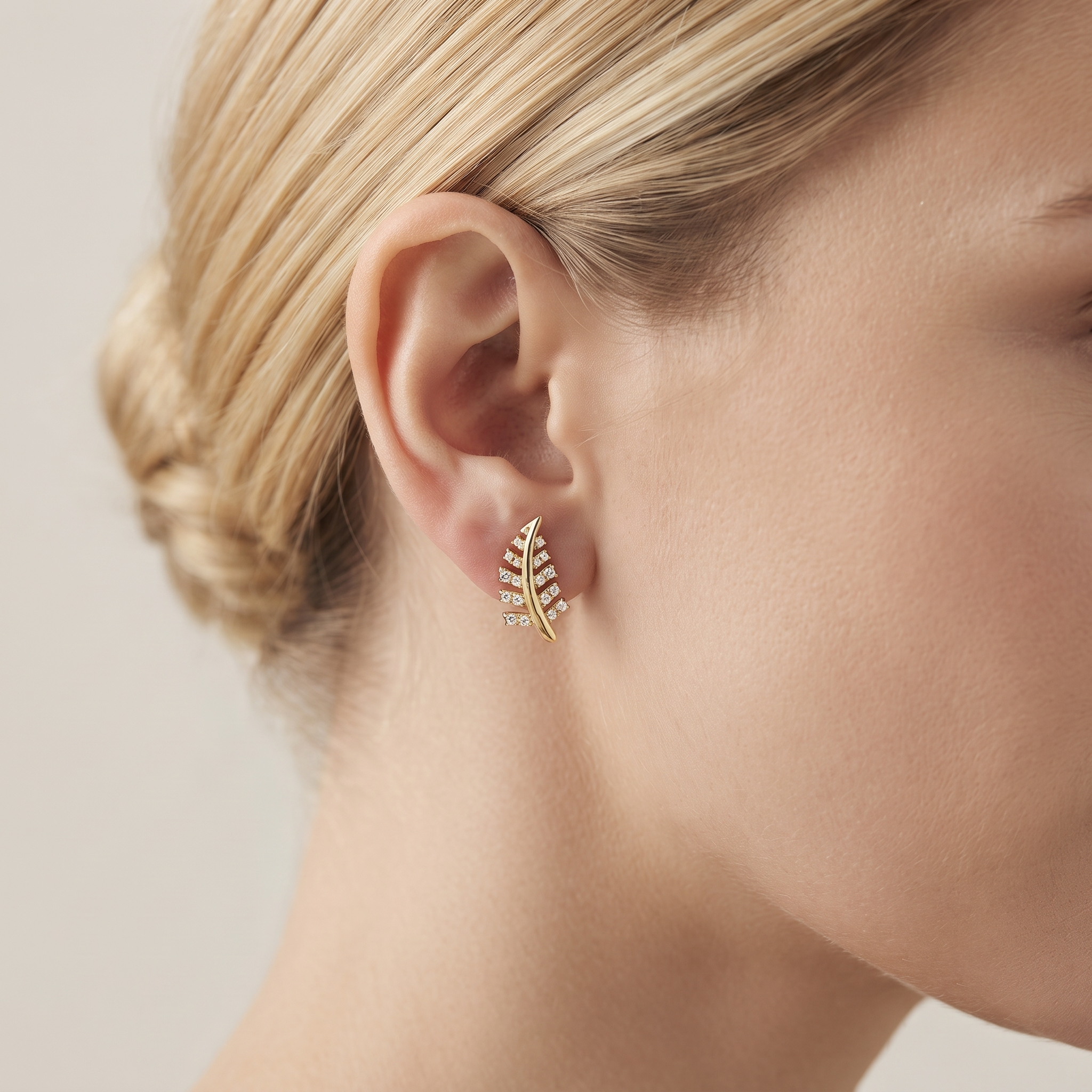 Botanical Branch Diamond Stud Earrings