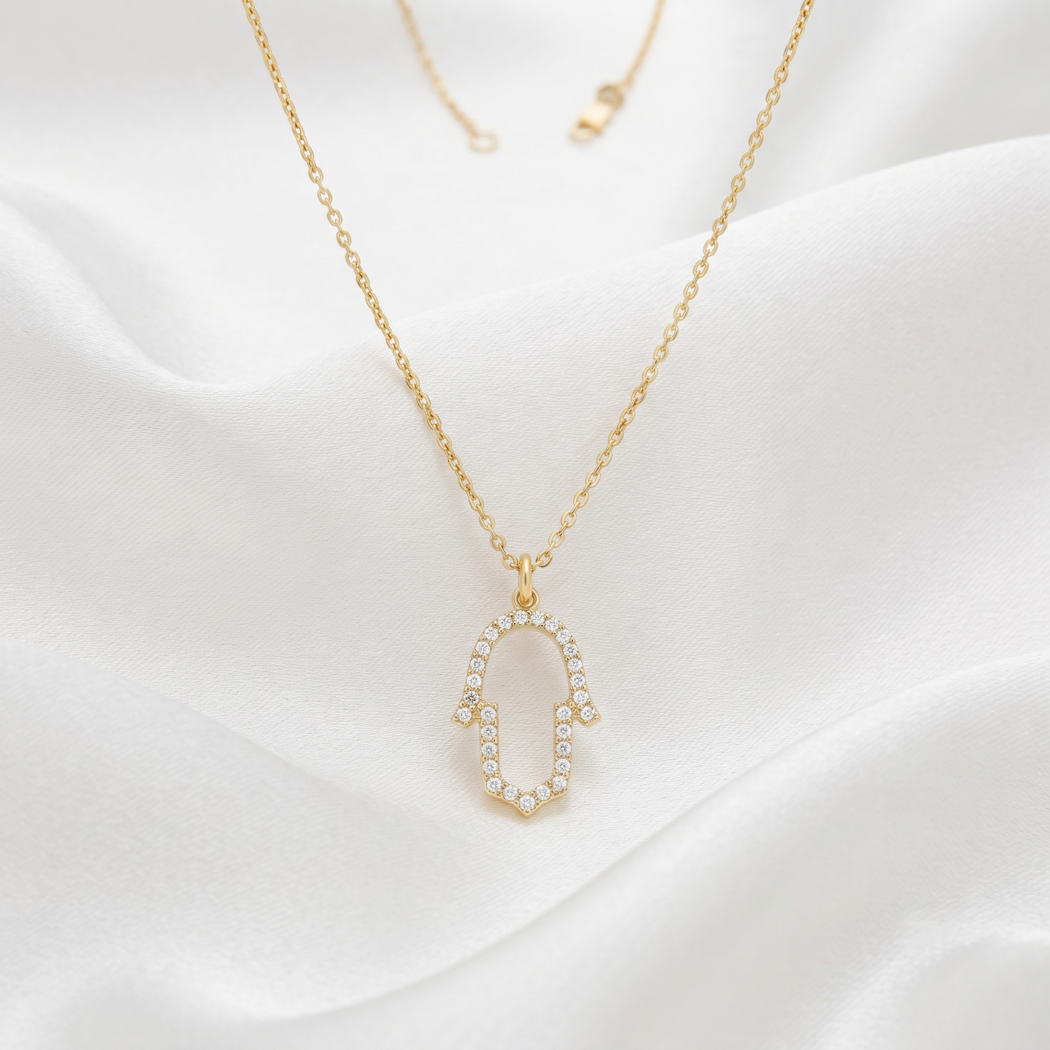 Open Frame Pavé Diamond Pendant Necklace
