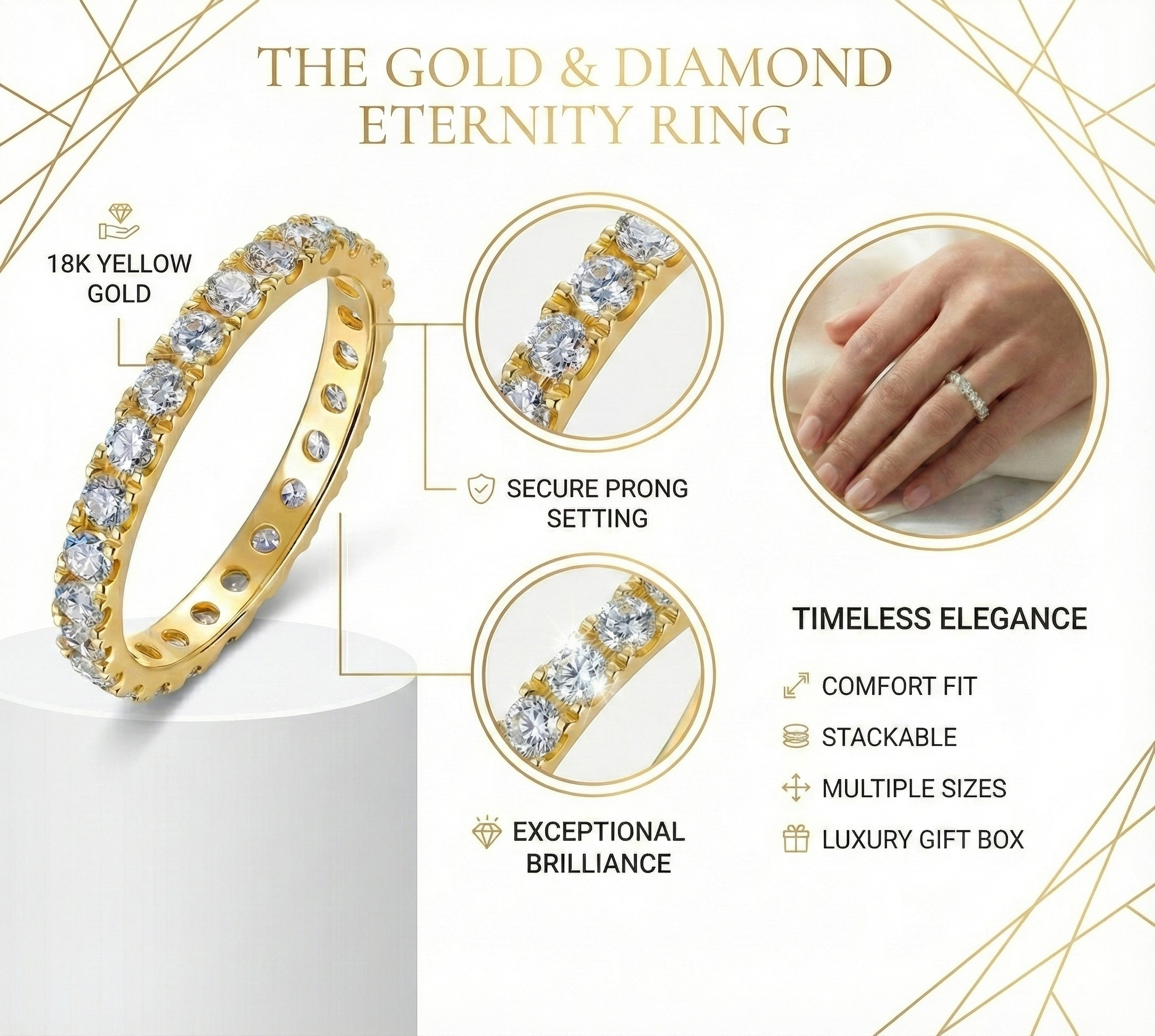 Round Brilliant Diamond Full Eternity Band