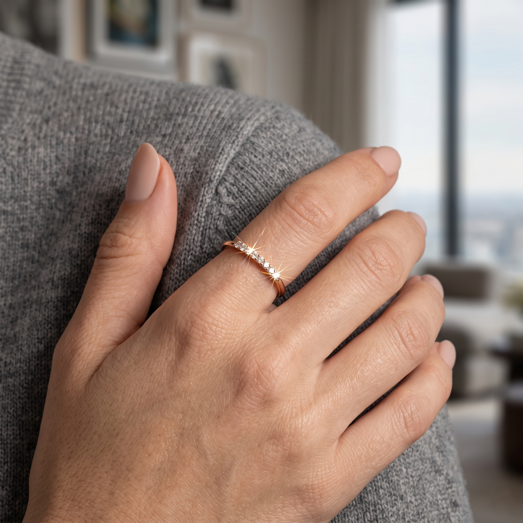 Round Diamond Half Eternity Bangle
