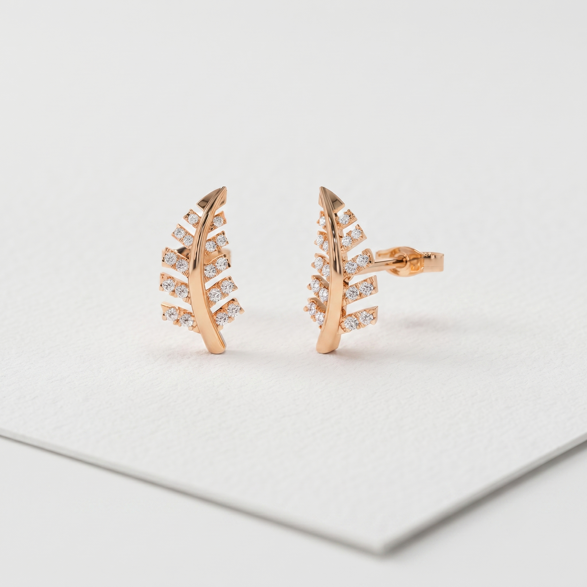 Botanical Branch Diamond Stud Earrings