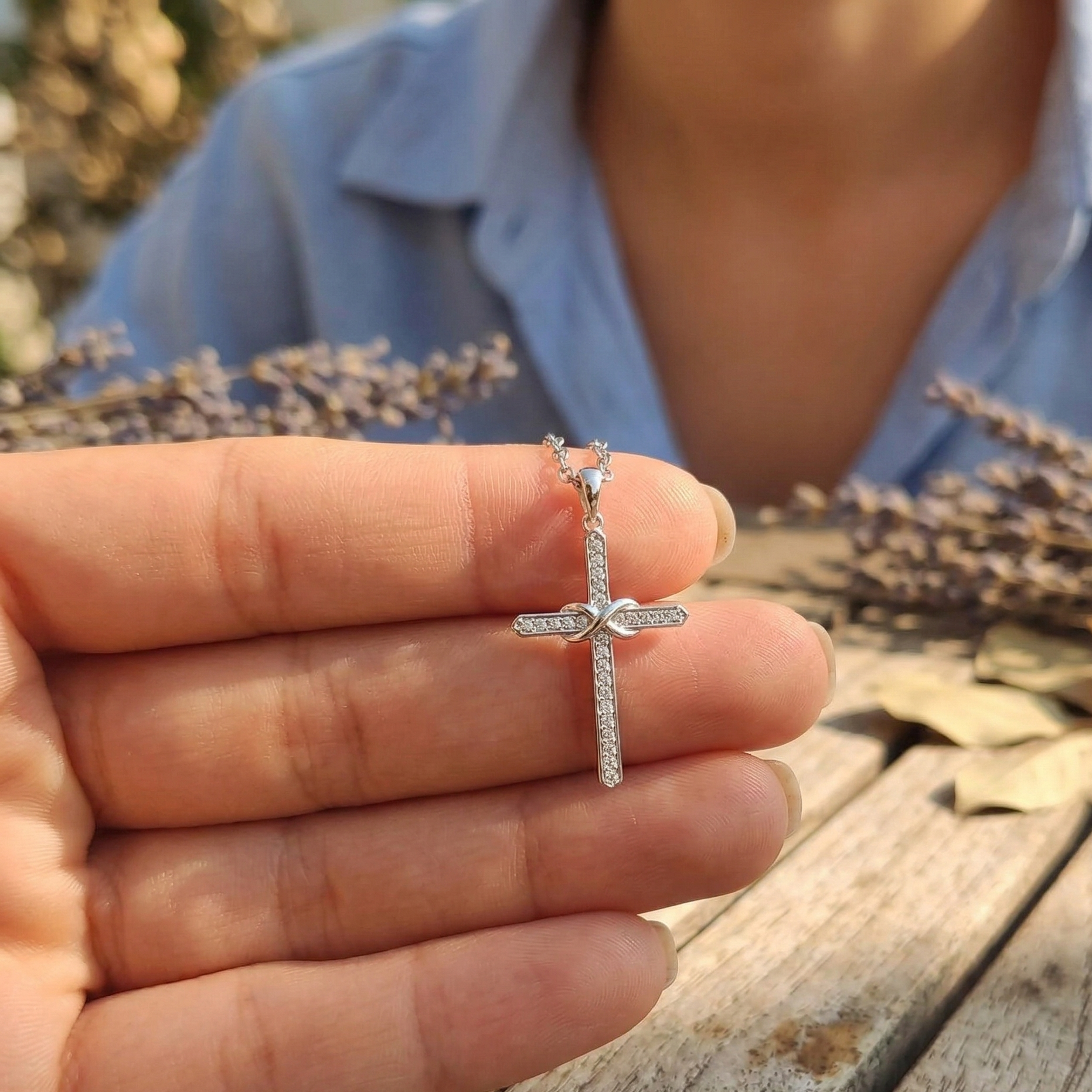 Diamond Infinity Cross Pendant