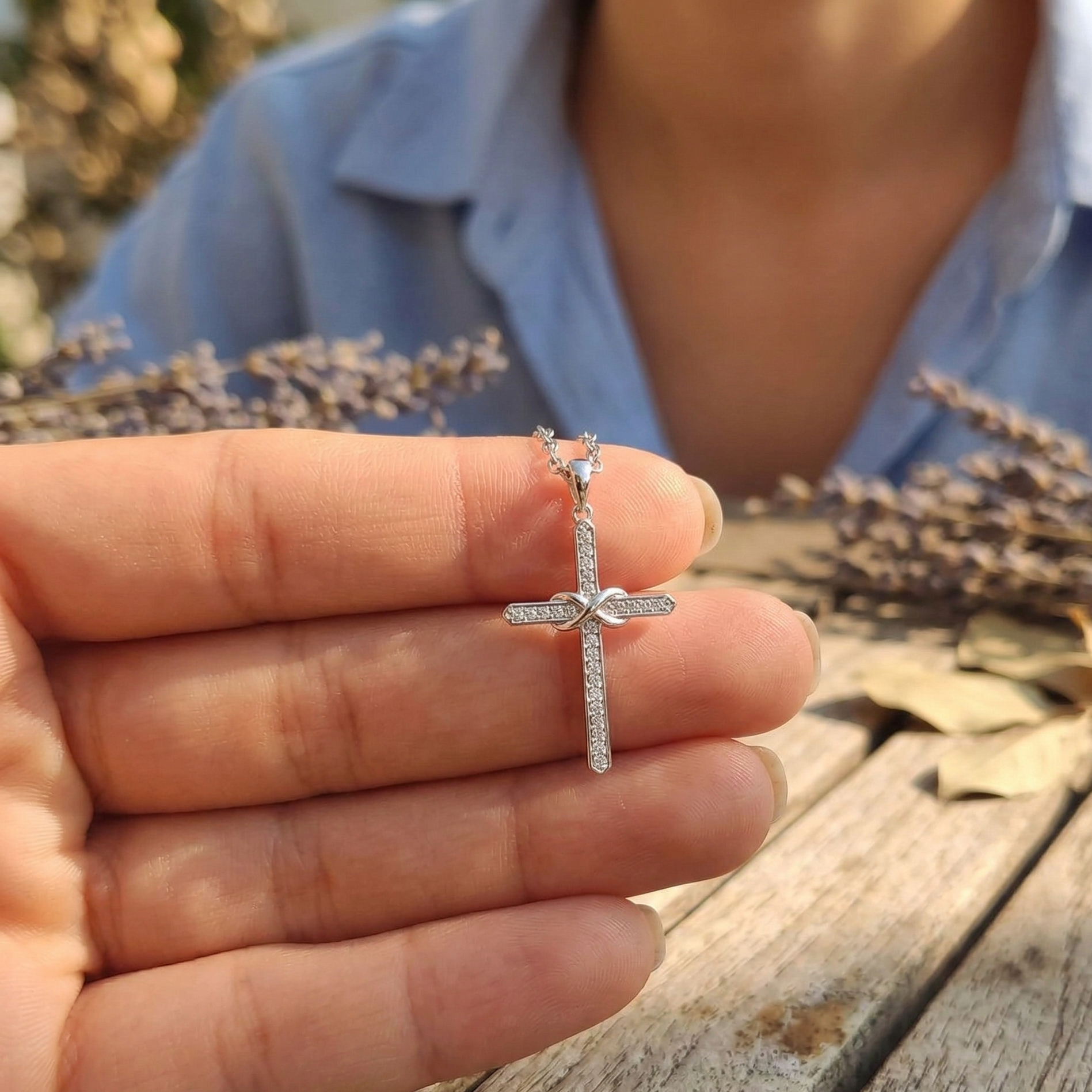Diamond Infinity Cross Pendant