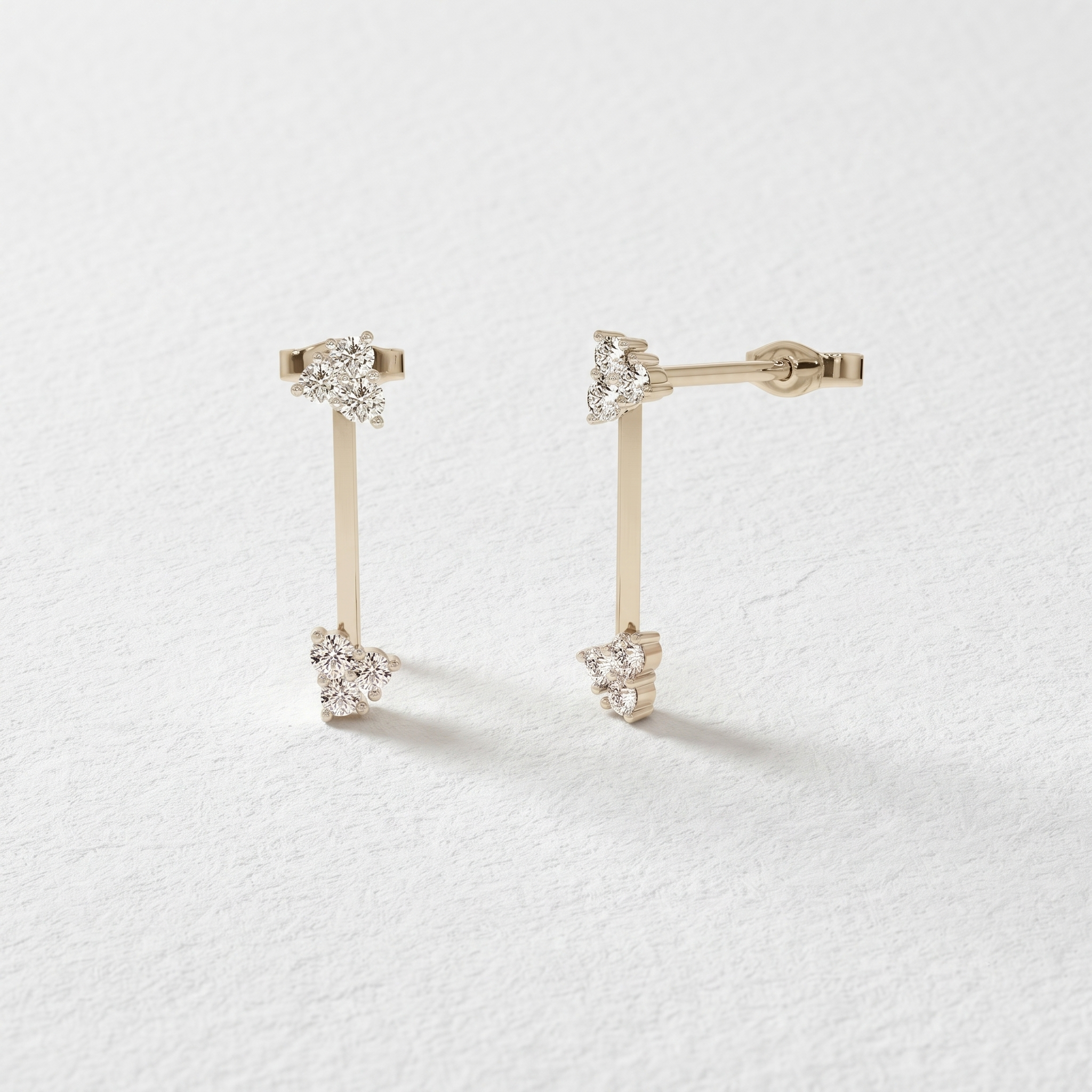 Linear Cluster Drop Earrings