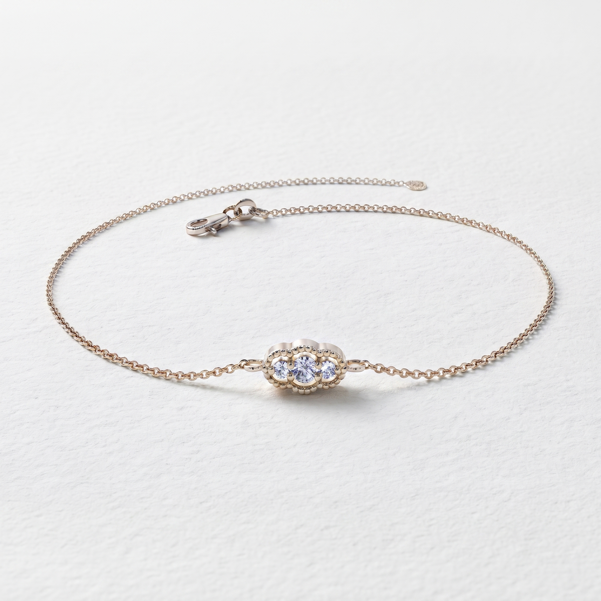 Three Stone Diamond Station Bracelet