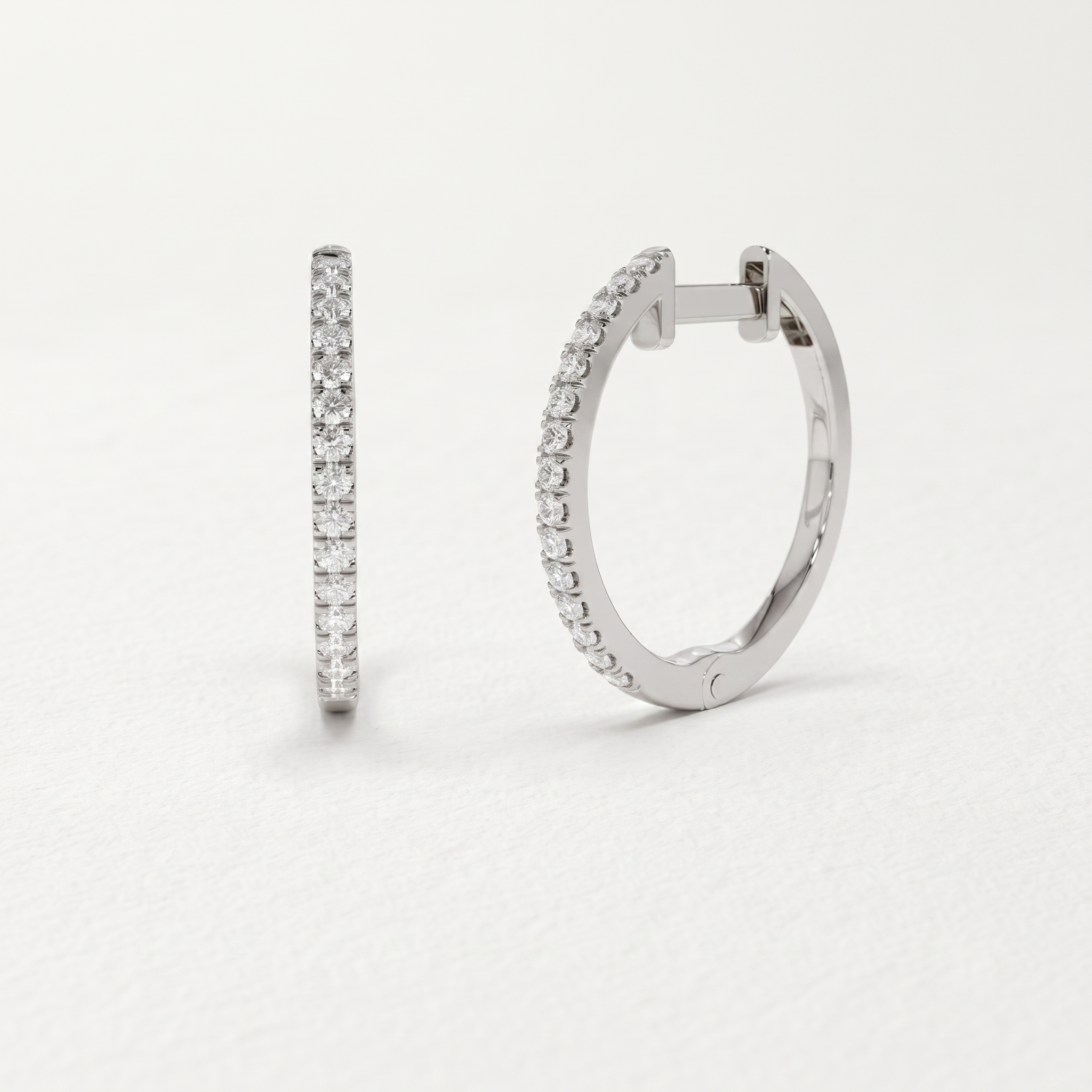 Pavé Diamond Hoop Earrings