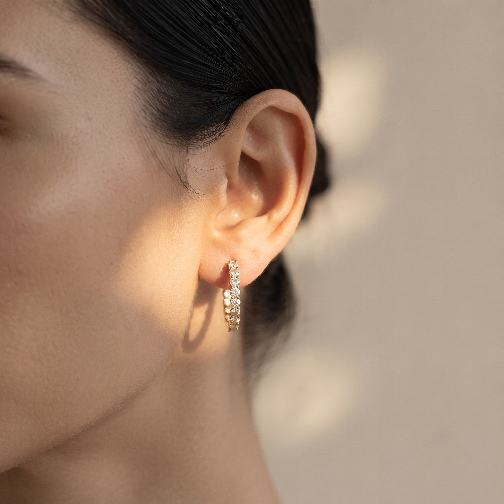 Graduated Diamond Hoop Earrings
